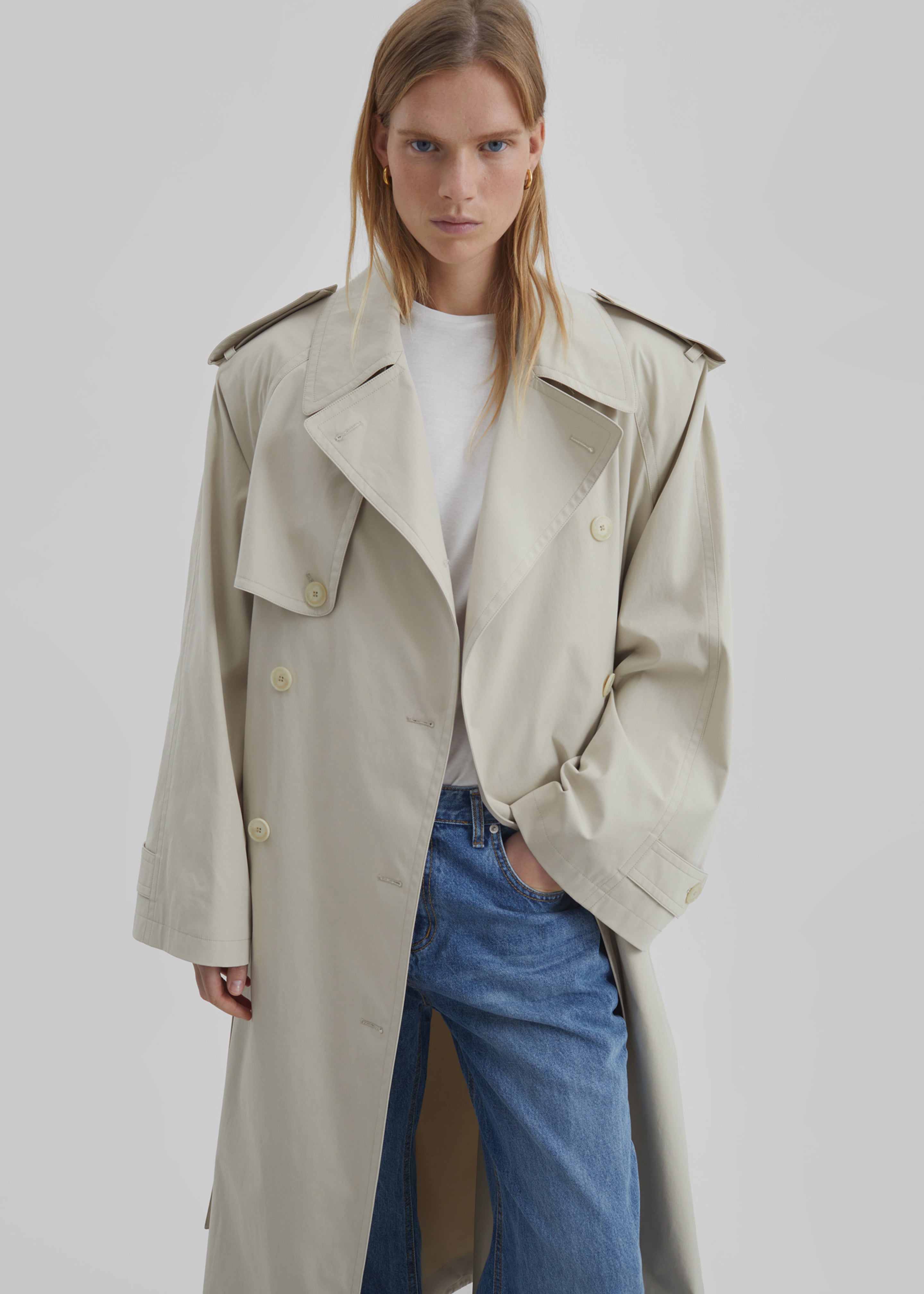 Riva Cotton Trench Coat - Light Beige – The Frankie Shop