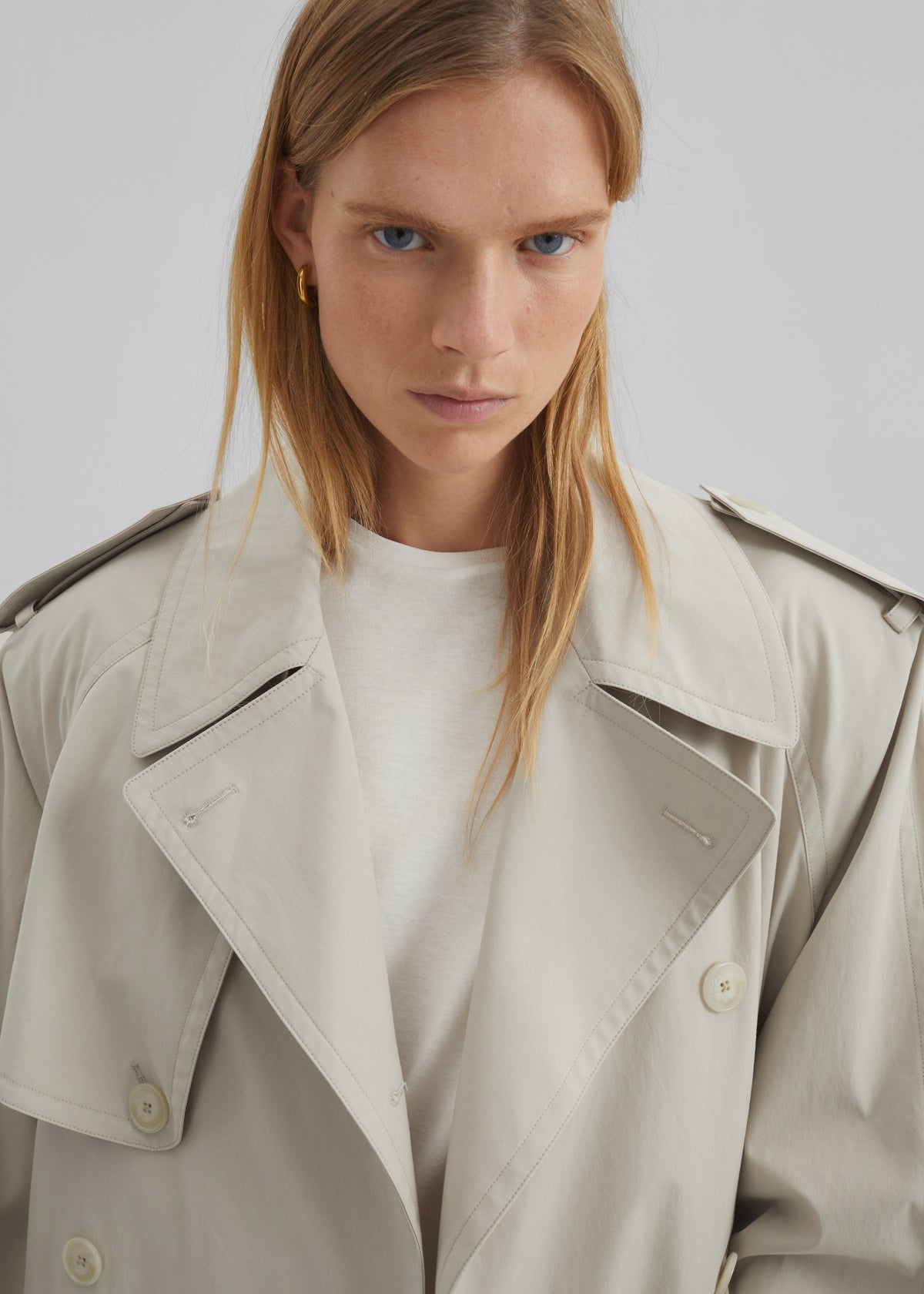 Riva Cotton Trench Coat - Light Beige - 3