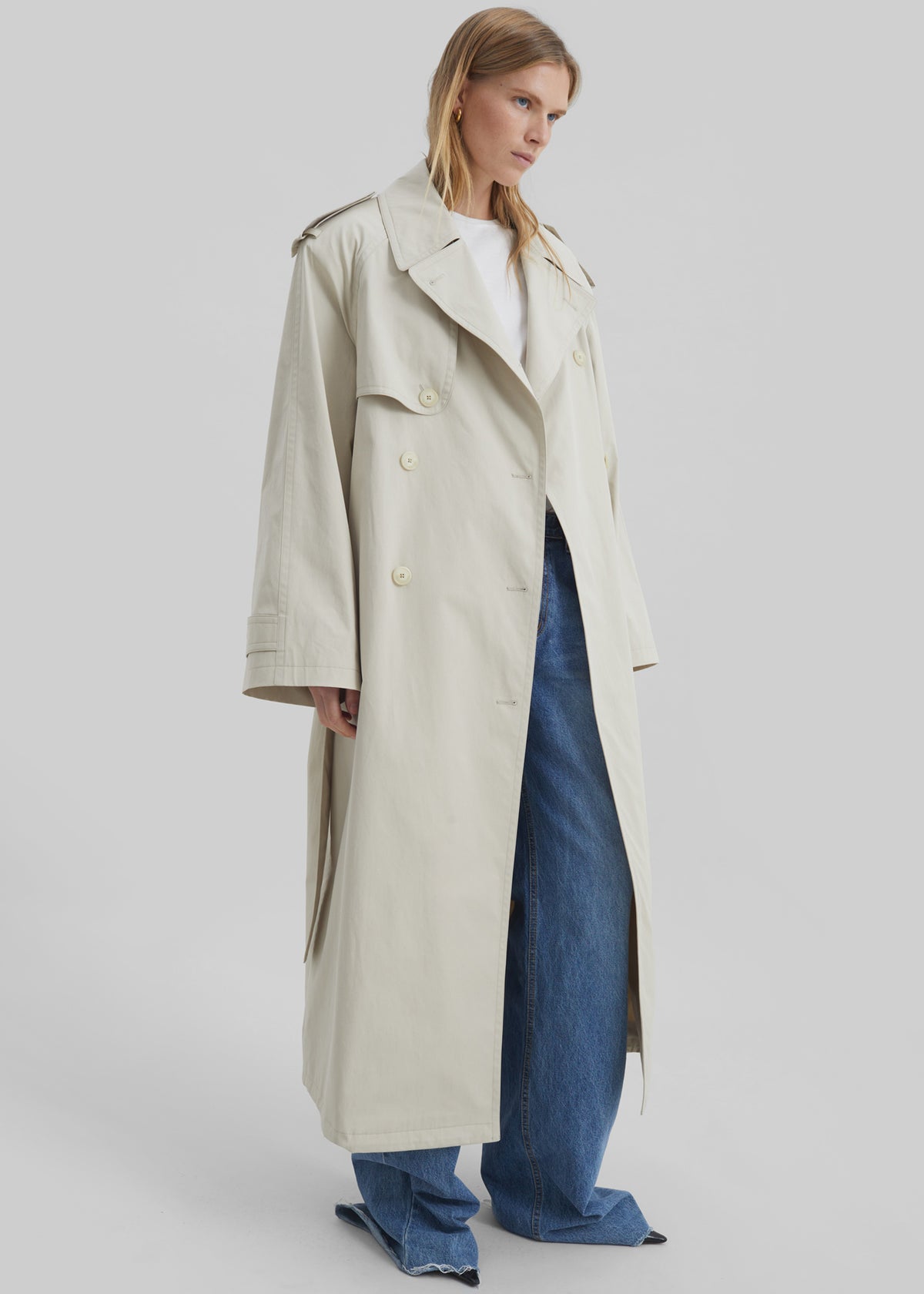Riva Cotton Trench Coat - Light Beige - 2