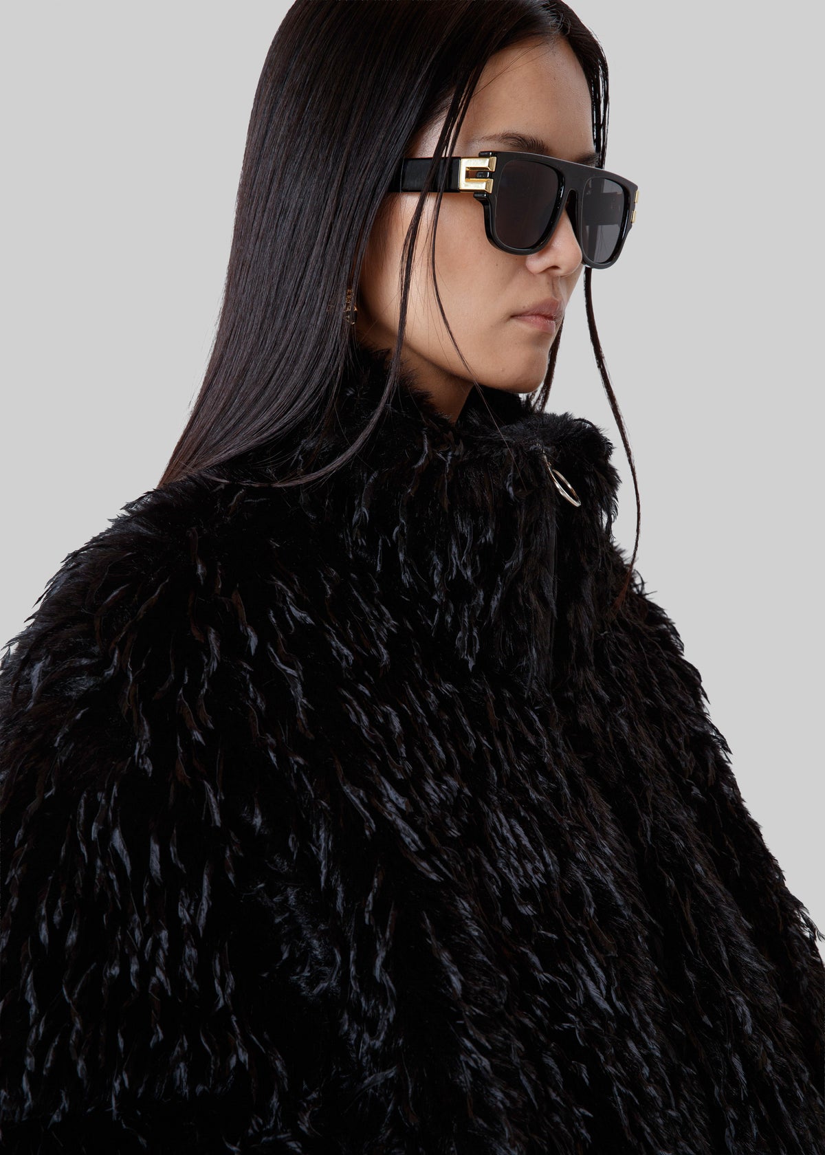 Rivee Faux Fur Pullover - Black - 3