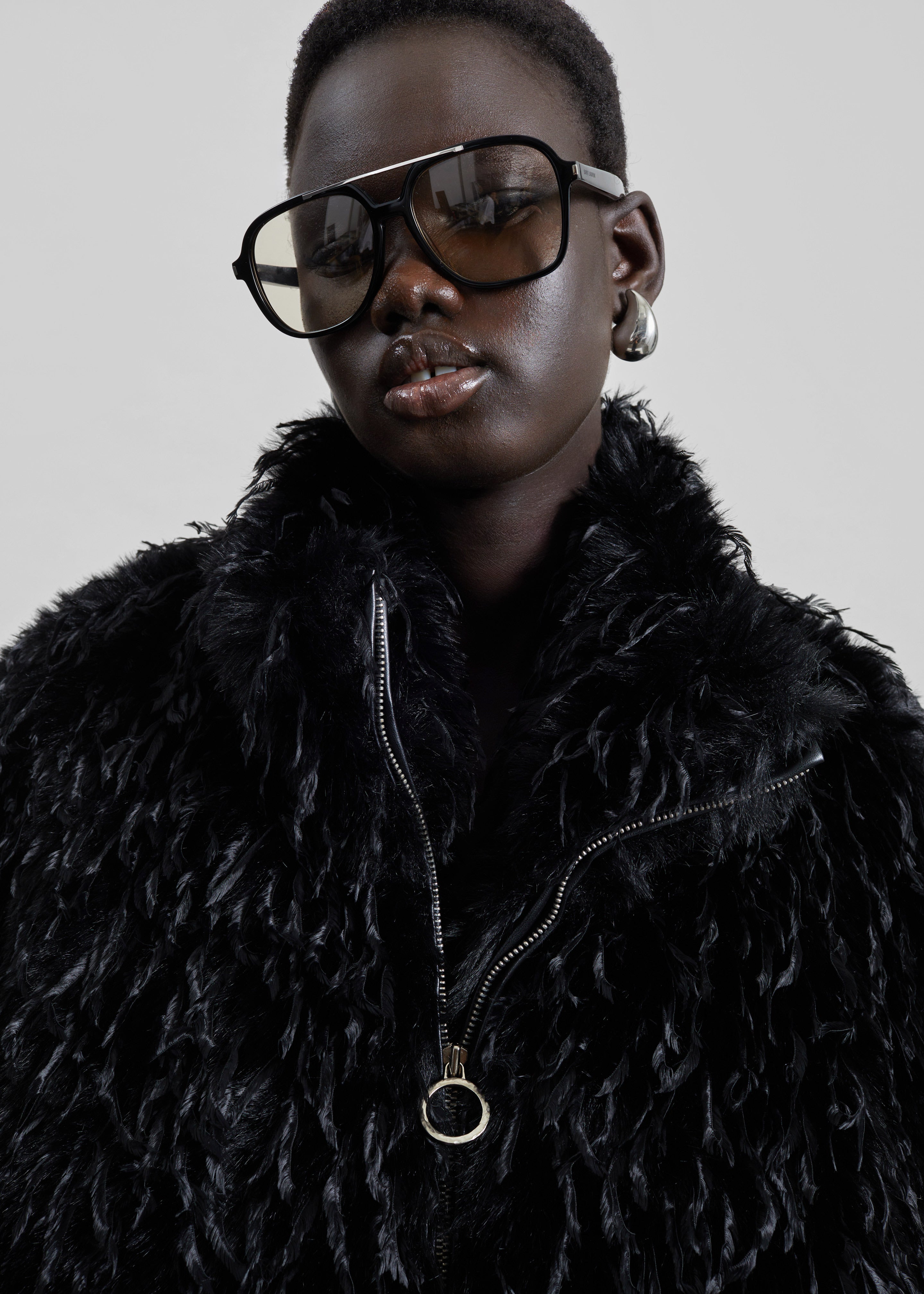 Rivee Faux Fur Pullover - Black - 5