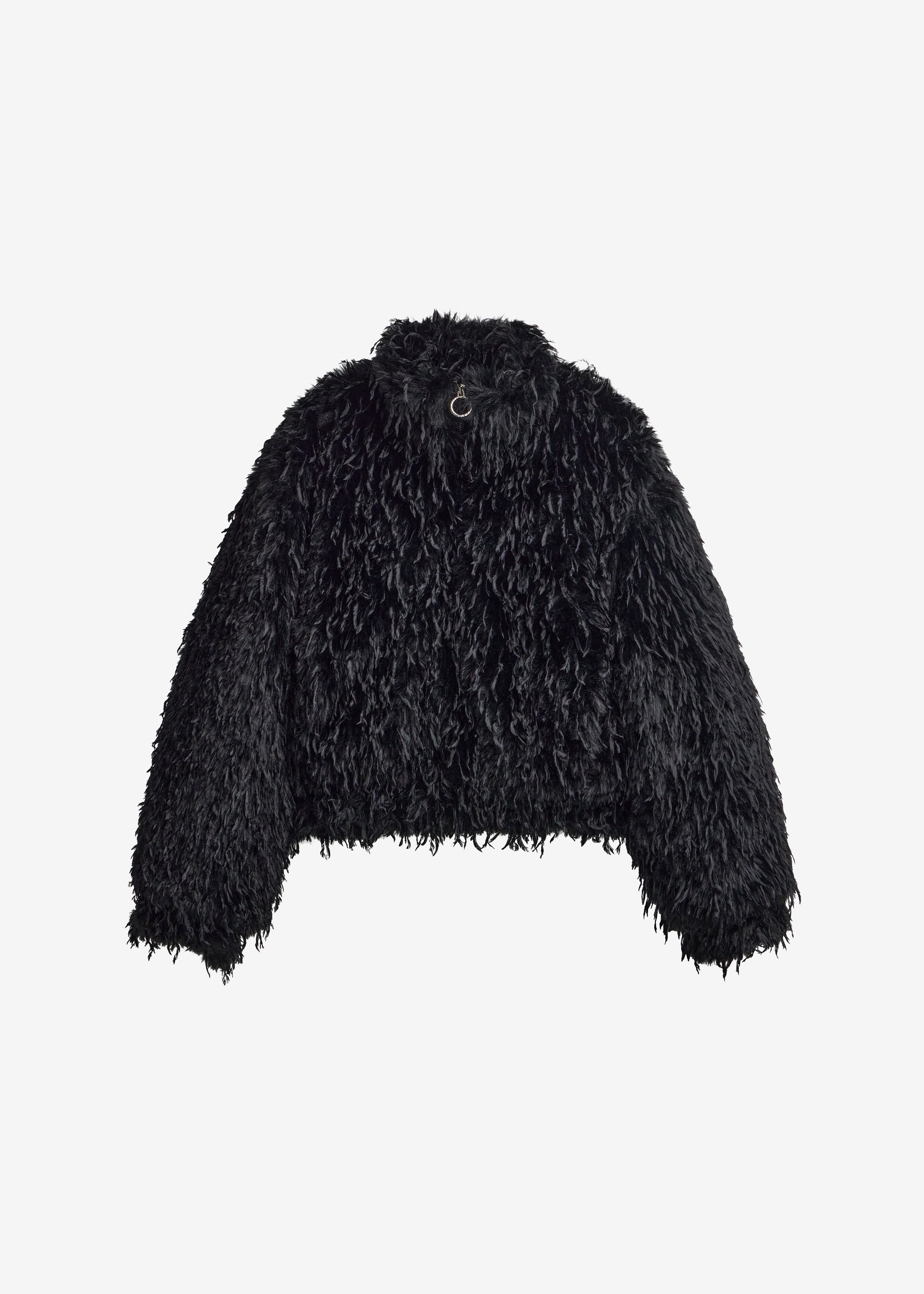 Rivee Faux Fur Pullover - Black - 9