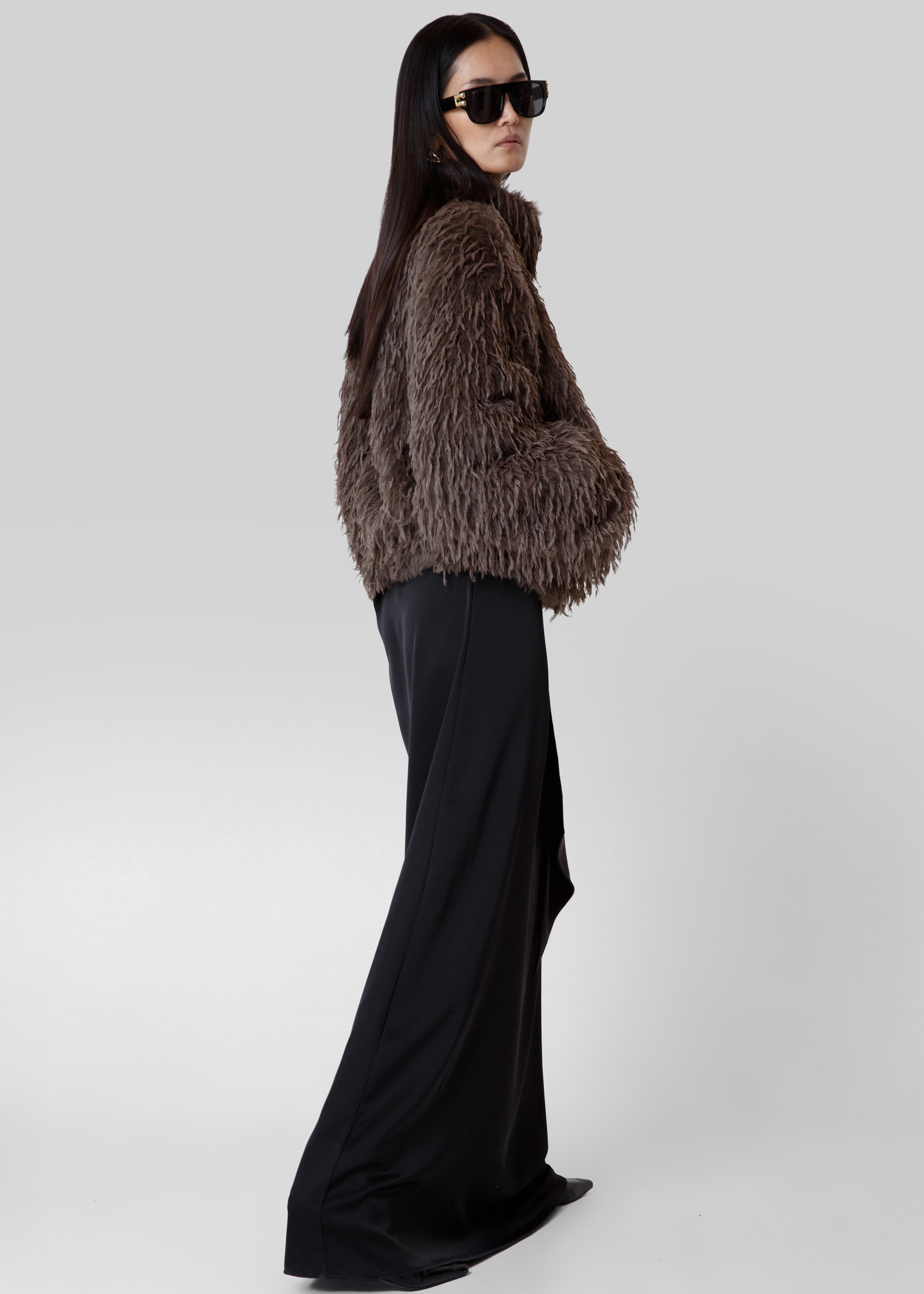 Rivee Faux Fur Pullover - Brown - 2