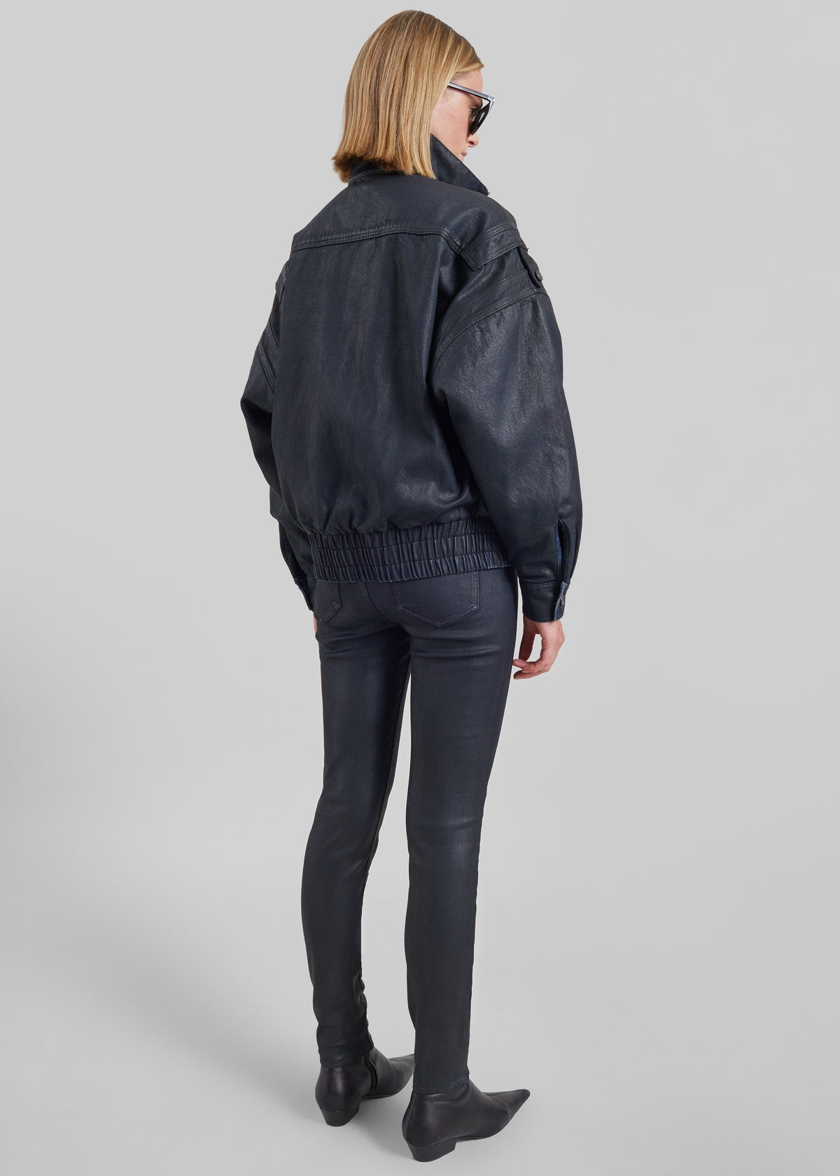Riven Coated Slim Jeans - Black