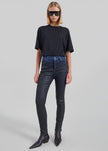Riven Coated Slim Jeans - Black