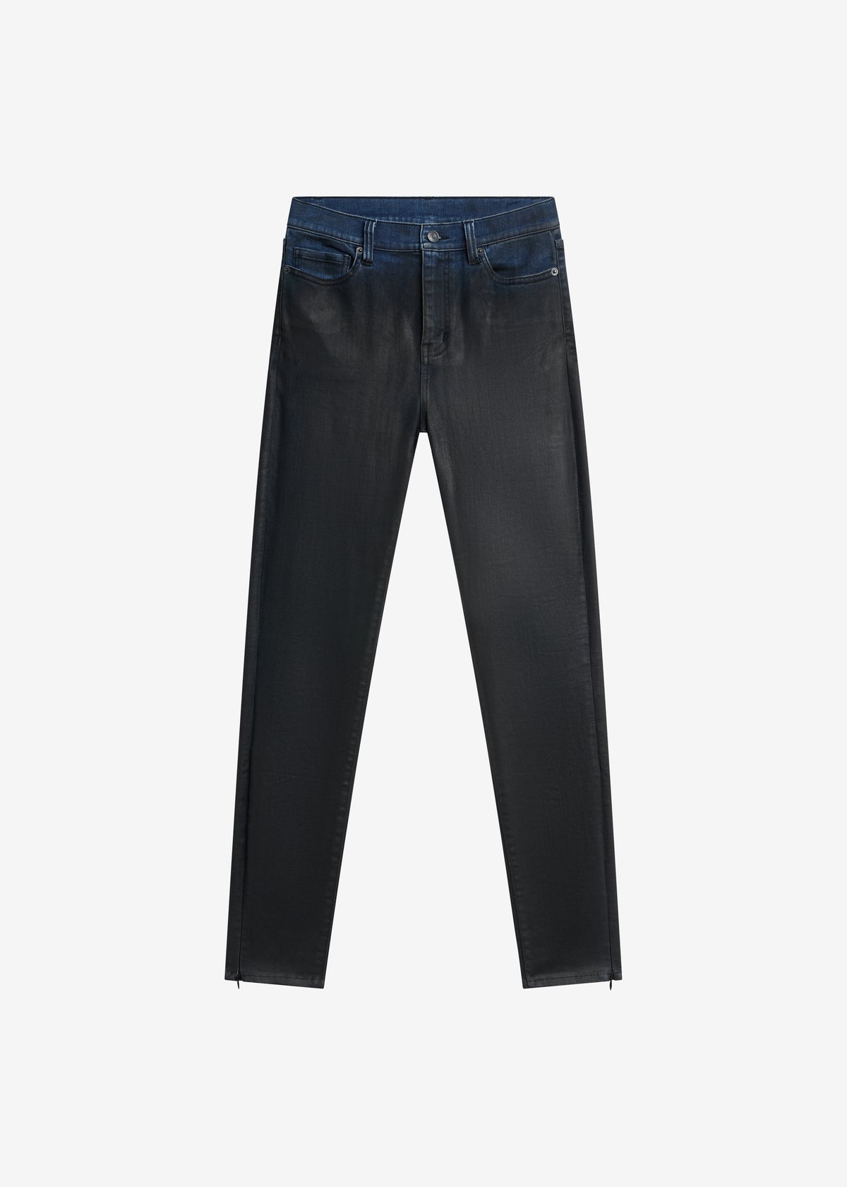 Riven Coated Slim Jeans - Black