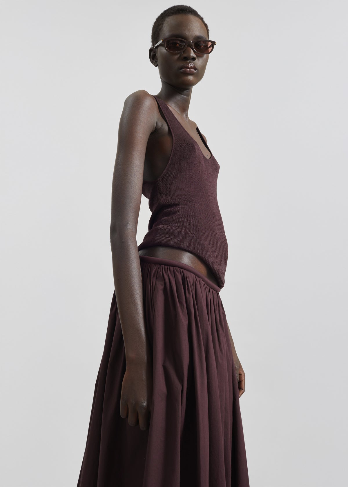 Rivo Knit Tank Top - Burgundy - 10