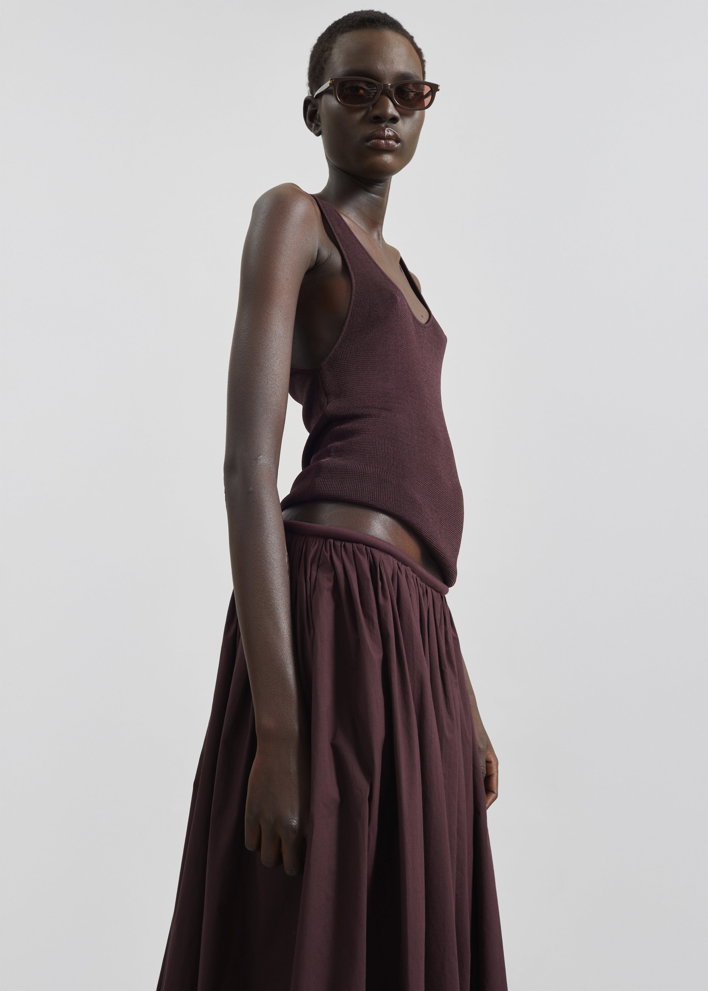 Rivo Knit Tank Top - Burgundy - 10