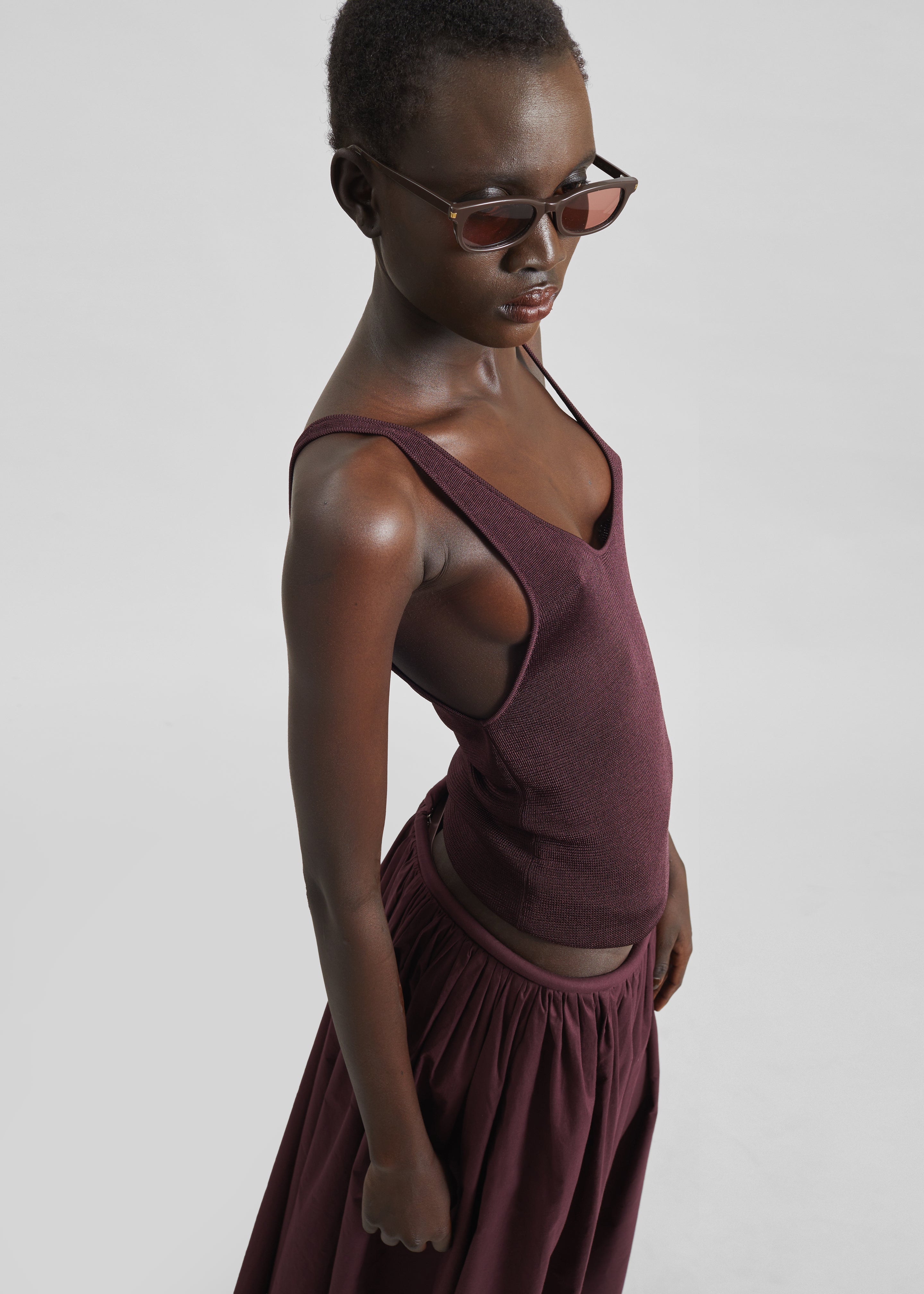 Rivo Knit Tank Top - Burgundy – The Frankie Shop