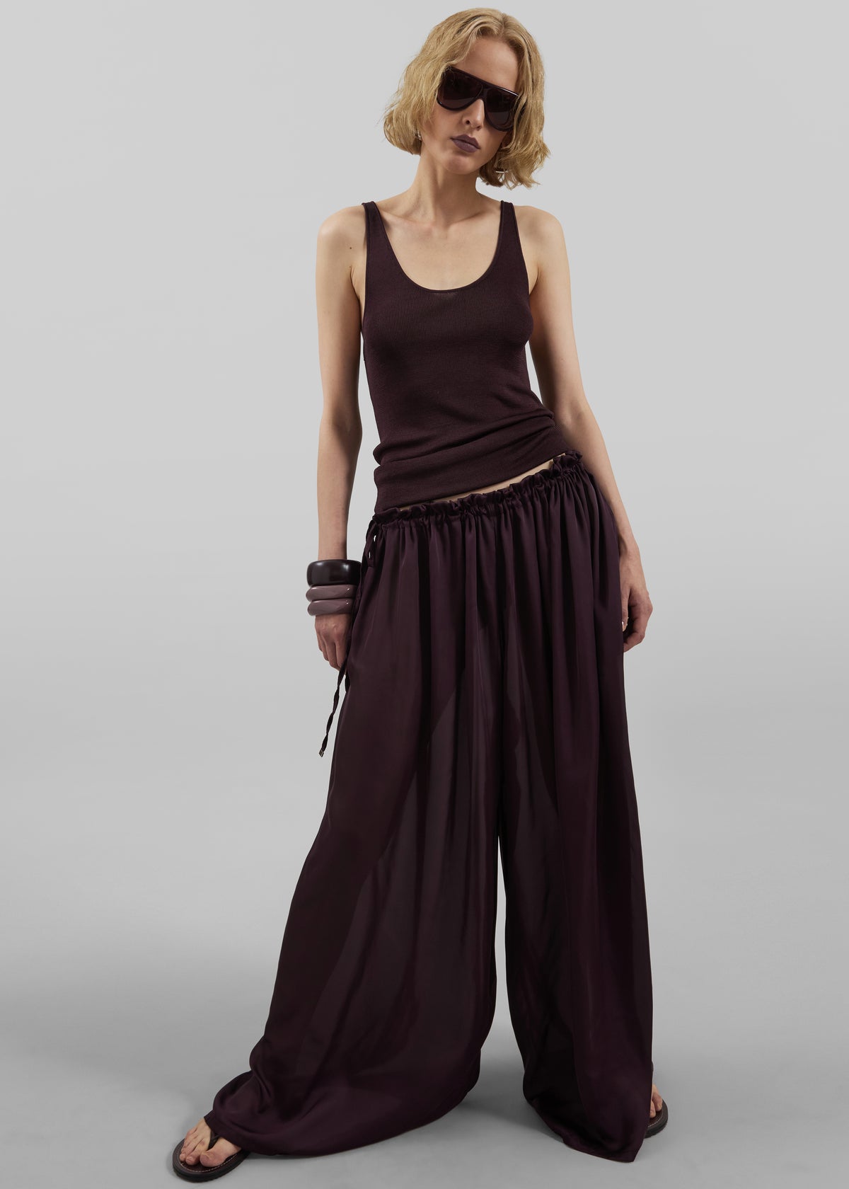 Rivo Knit Tank Top - Burgundy - 9