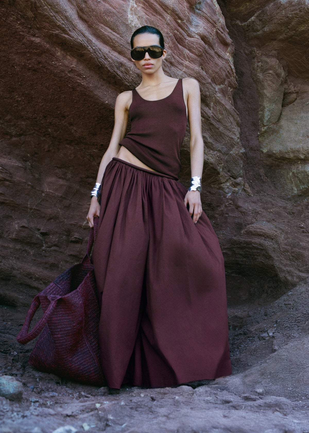 Rivo Knit Tank Top - Burgundy - 11