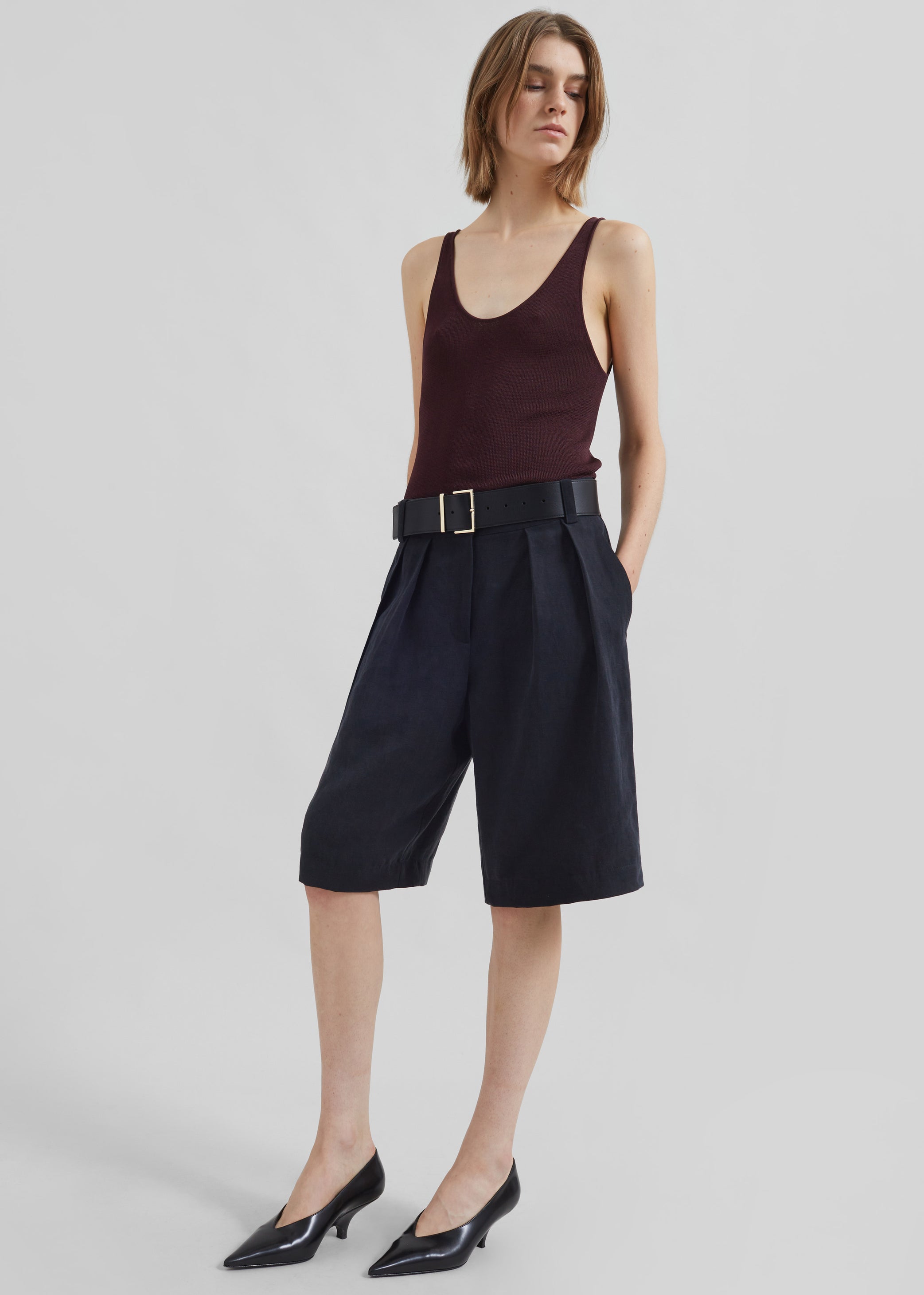 Shop the look image for Rivo Knit Tank Top - Burgundy