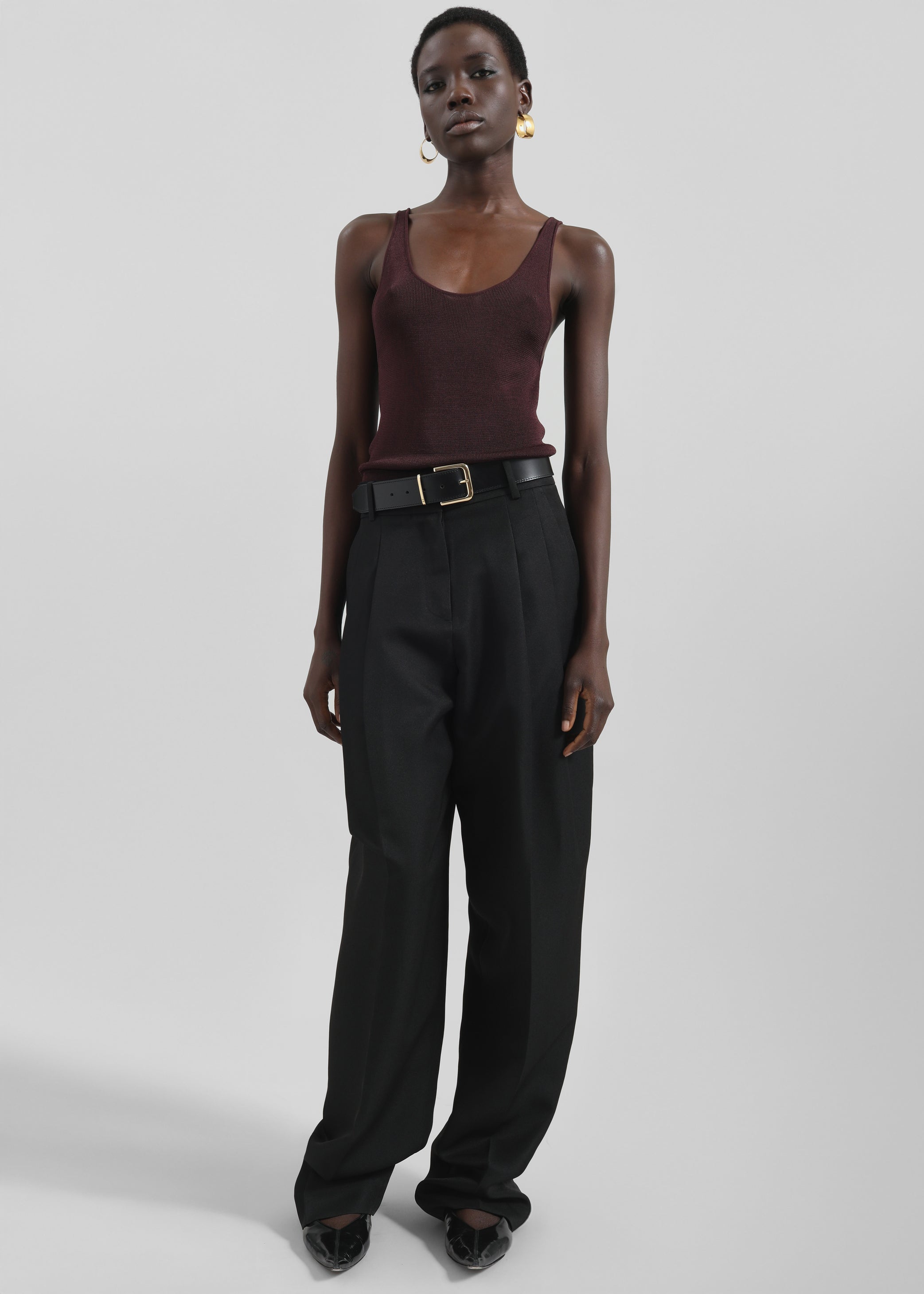 Shop the look image for Rivo Knit Tank Top - Burgundy