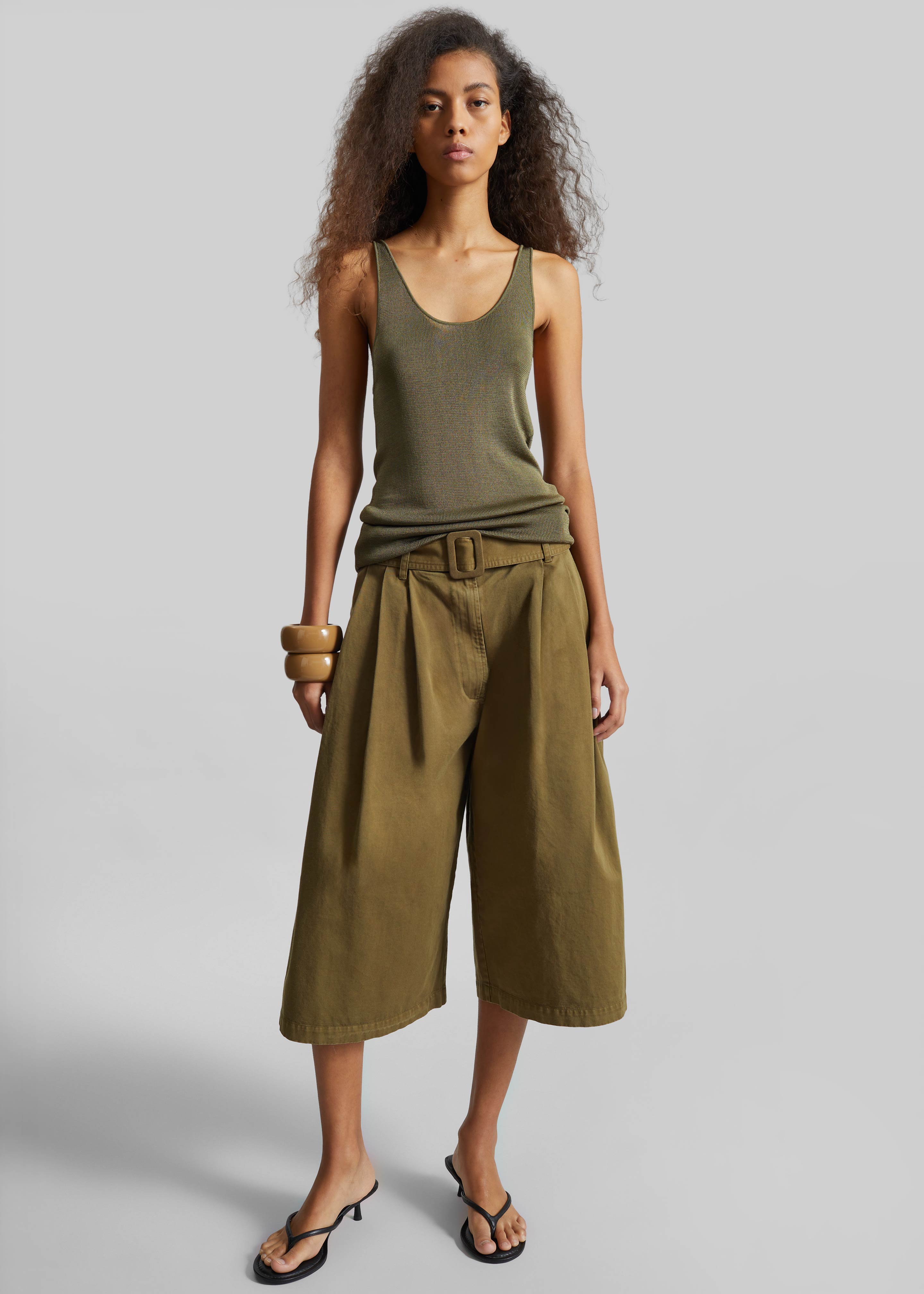 Rivo Knit Tank Top - Khaki – The Frankie Shop