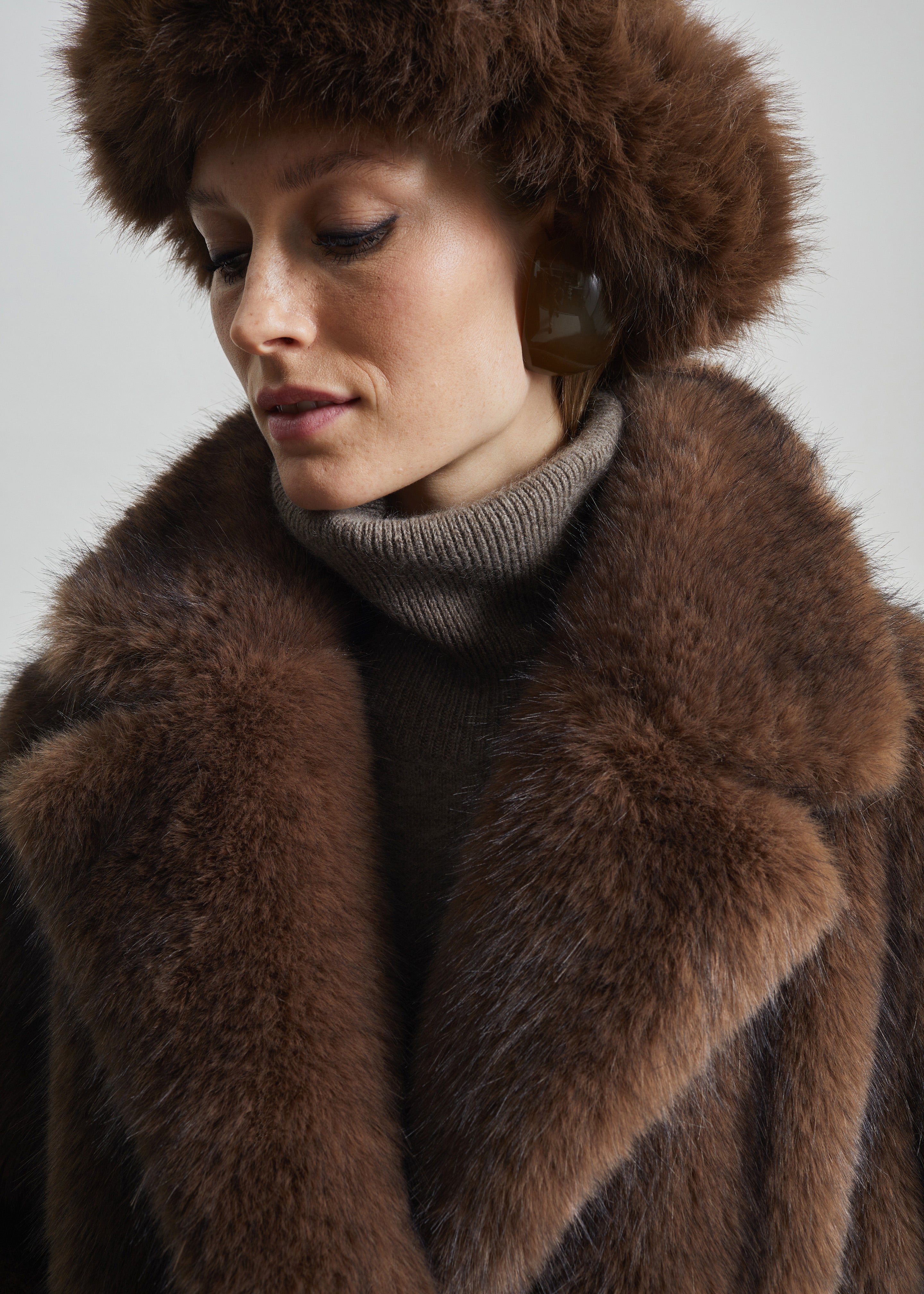 Roana Faux Fur Aviator Hat - Brown - 2