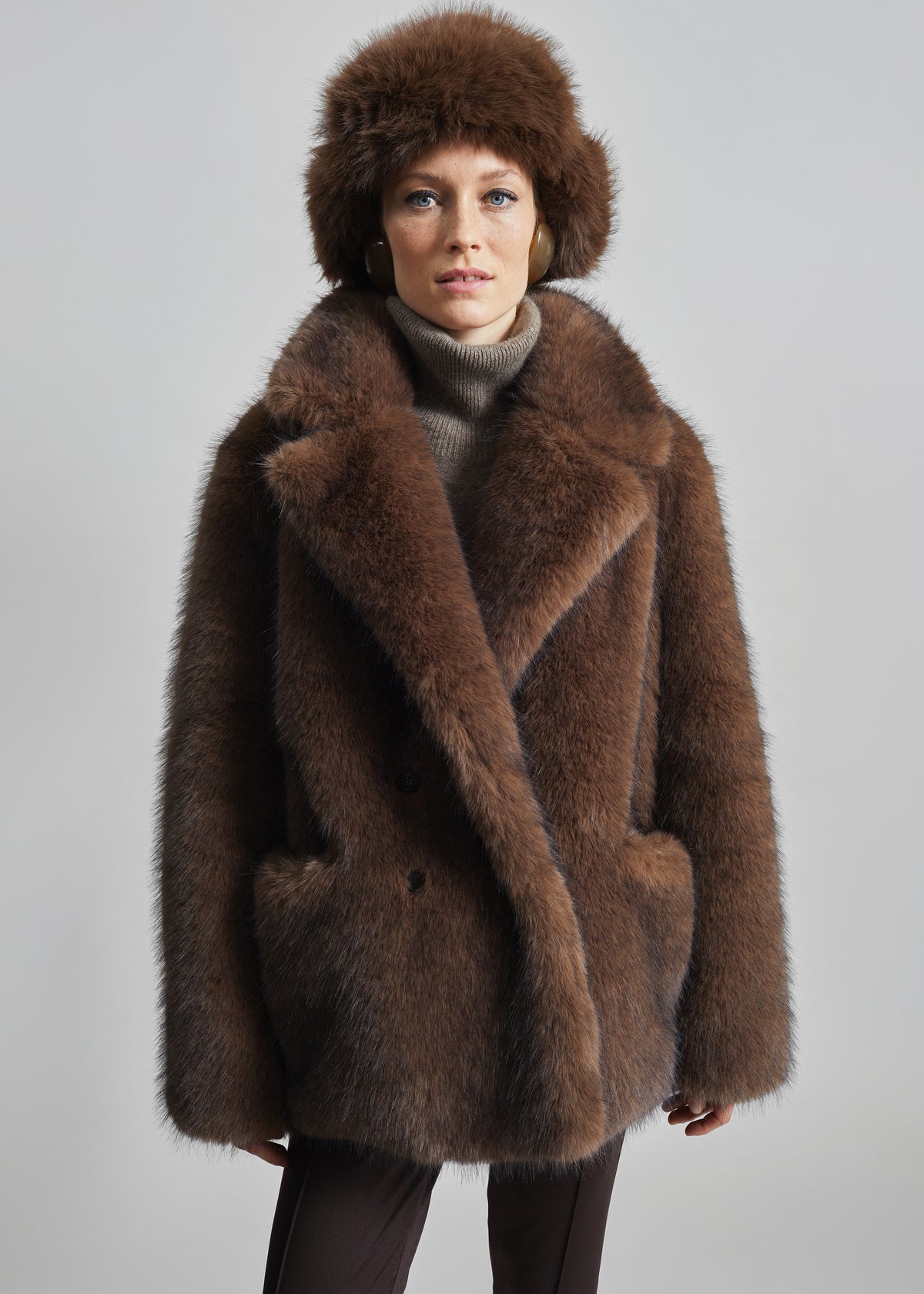Roana Faux Fur Aviator Hat - Brown - 4