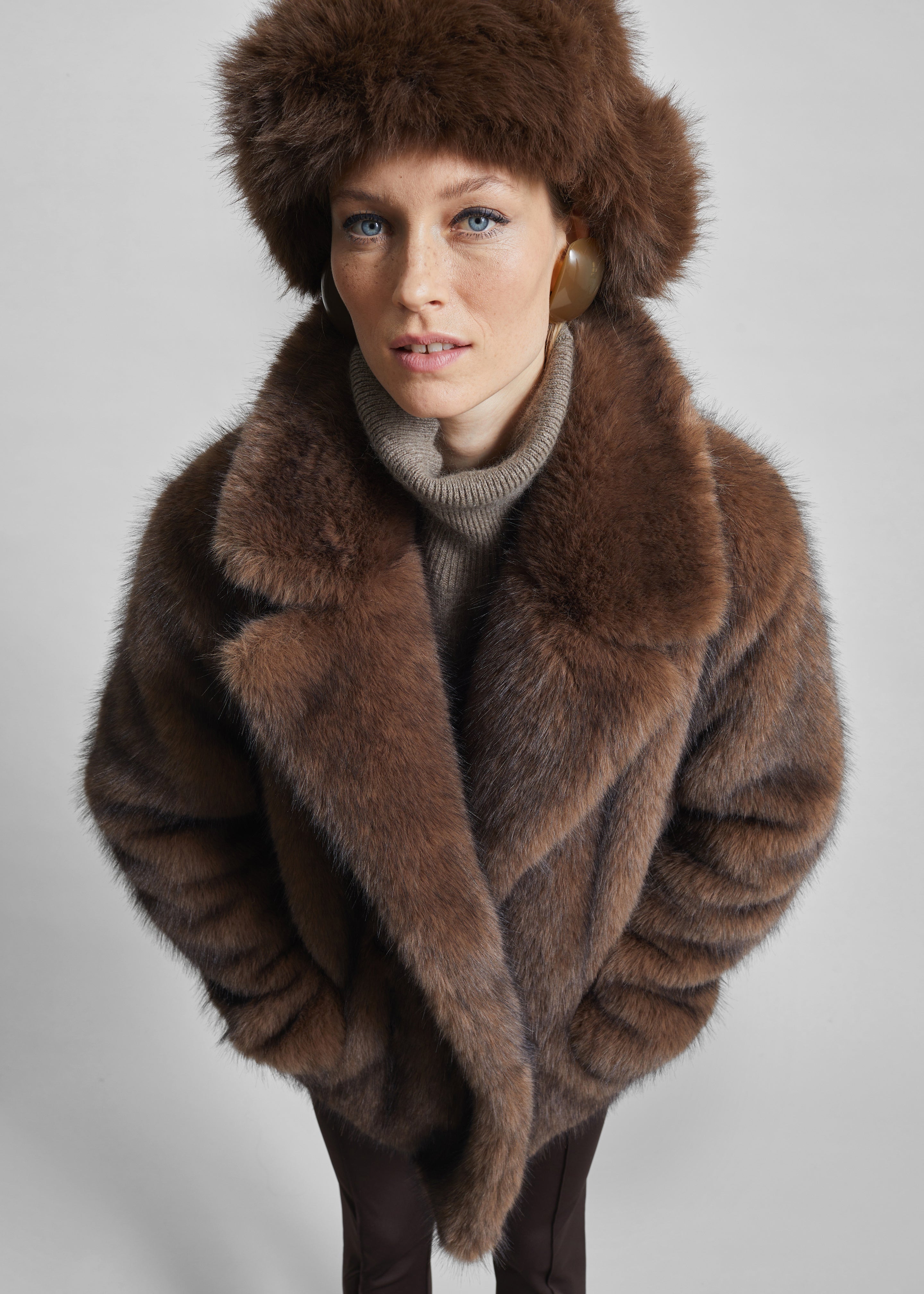 Roana Faux Fur Aviator Hat - Brown - 3