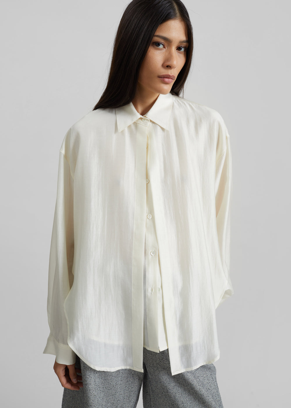 Roanne Fluid Double Shirt - Cream