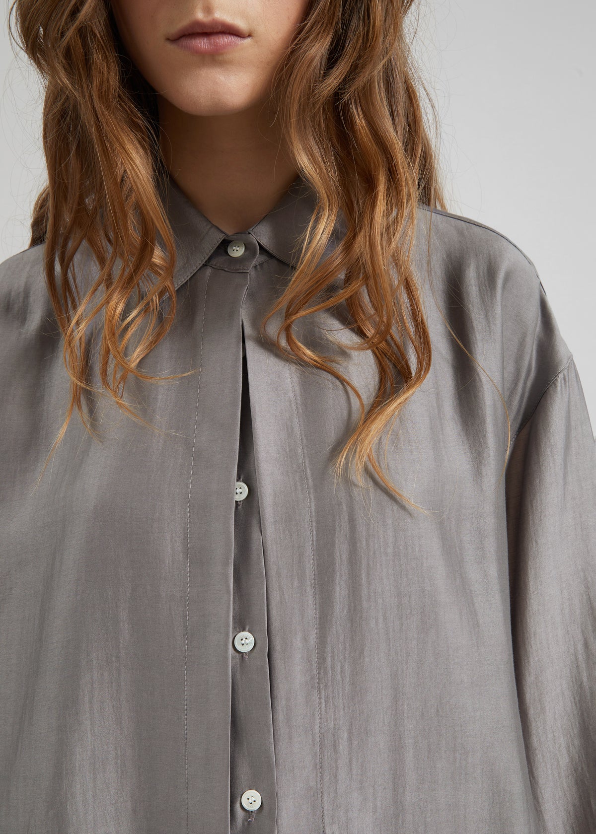 Roanne Fluid Double Shirt - Steel Grey - 3
