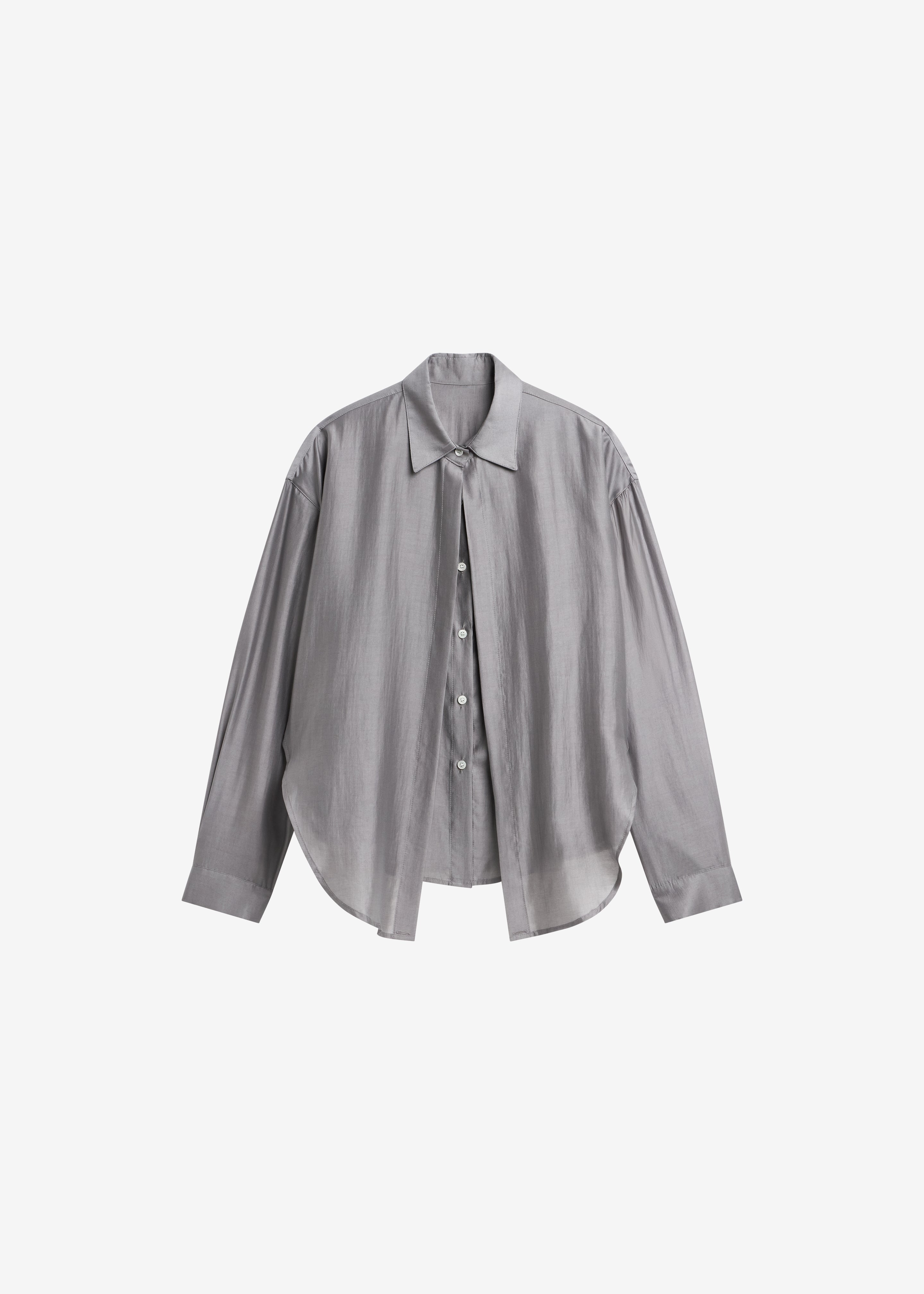 Roanne Fluid Double Shirt - Steel Grey – The Frankie Shop