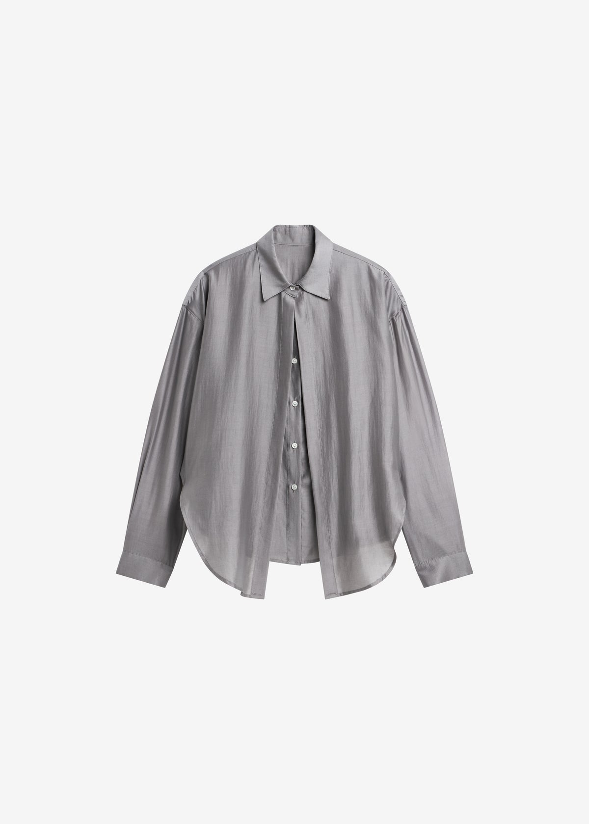Roanne Fluid Double Shirt - Steel Grey - 6