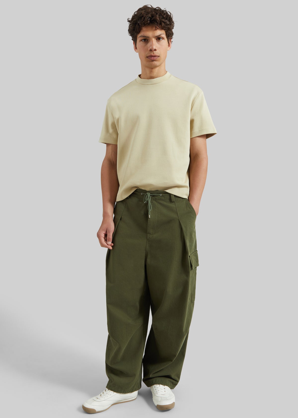 Robion Drawstring Cargo Pants - Dark Olive - 5