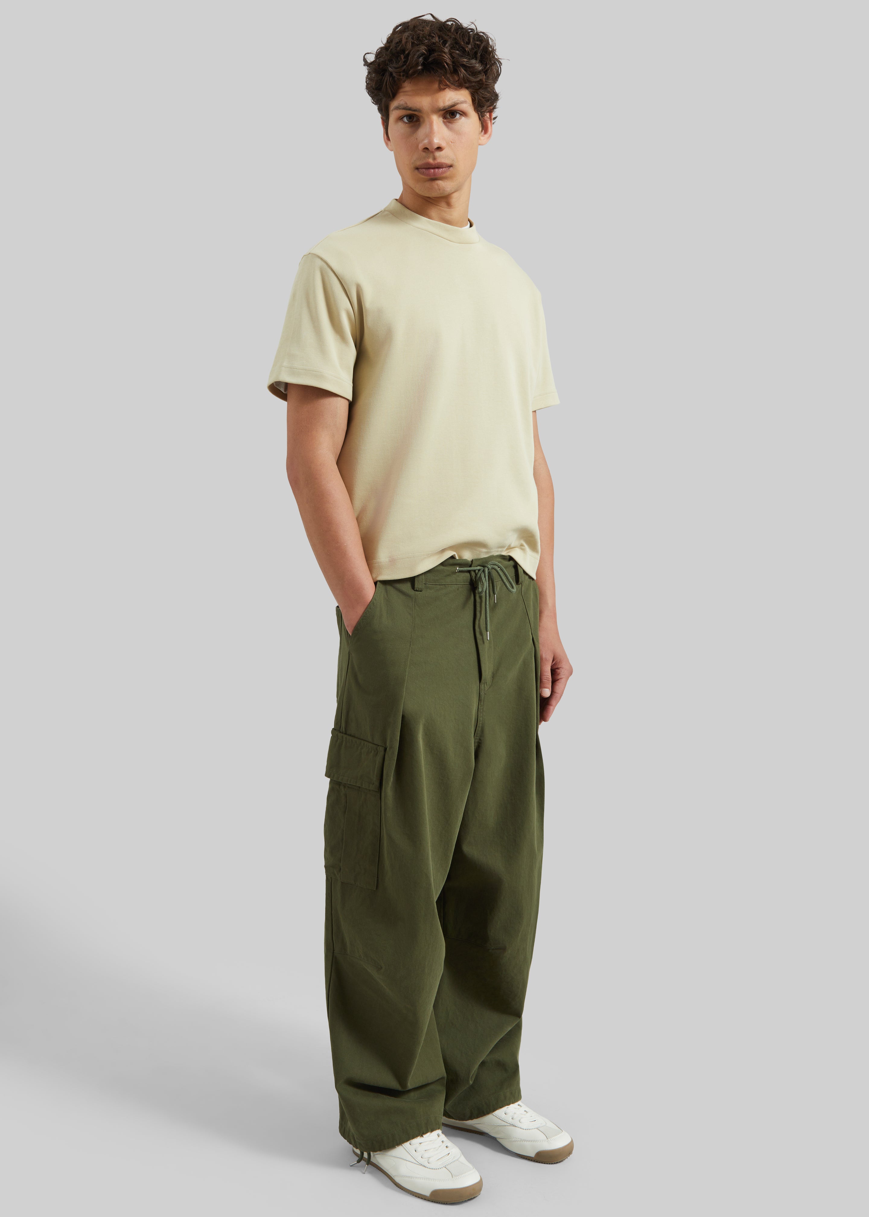 Robion Drawstring Cargo Pants - Dark Olive - 2