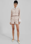 Robyn Button Up Romper - Beige