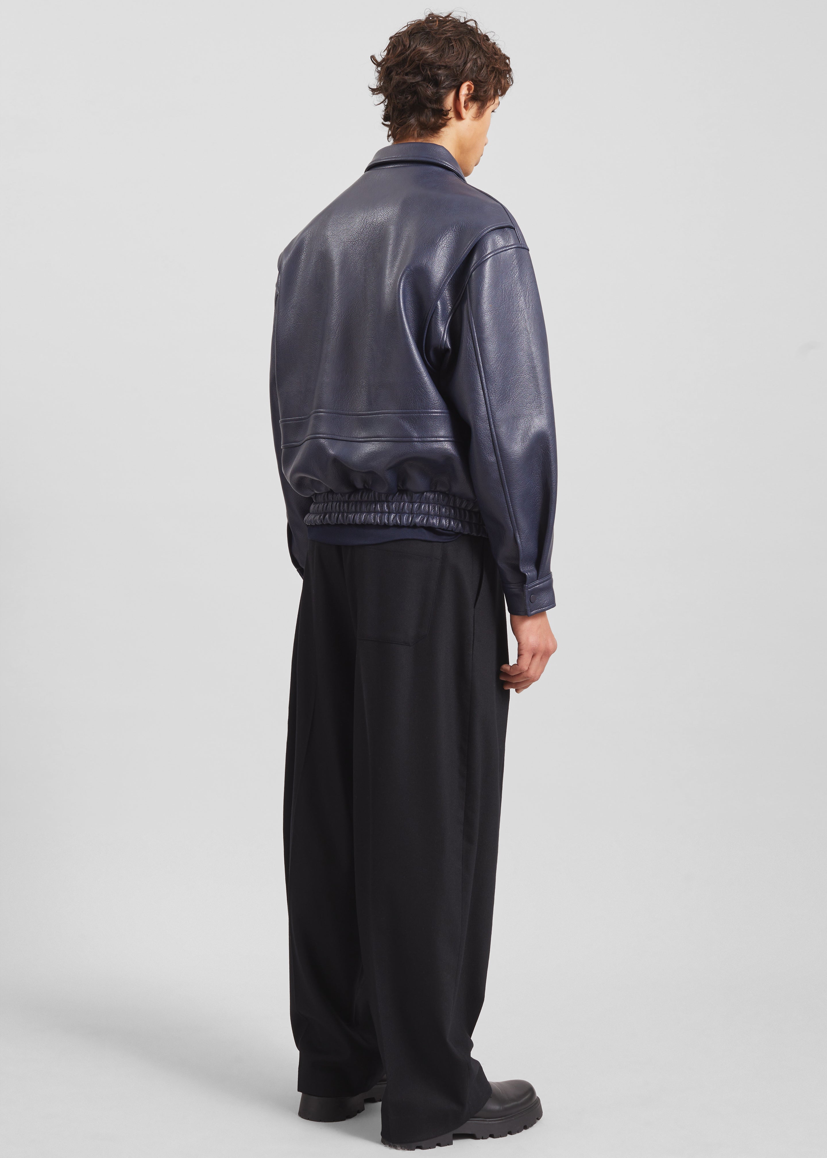 Rohan Faux Leather Jacket - Navy - 6