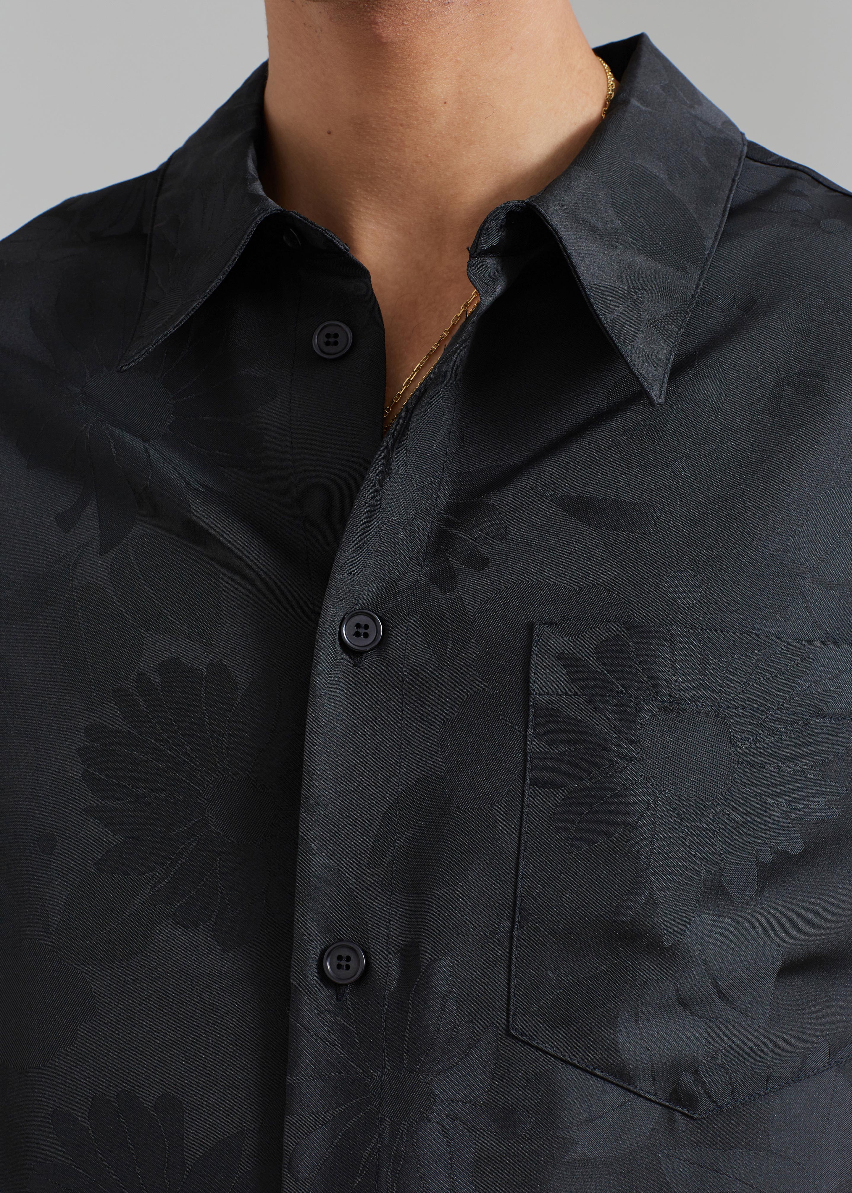 Róhe Floral Jacquard Shirt - Black Jacquard – The Frankie Shop