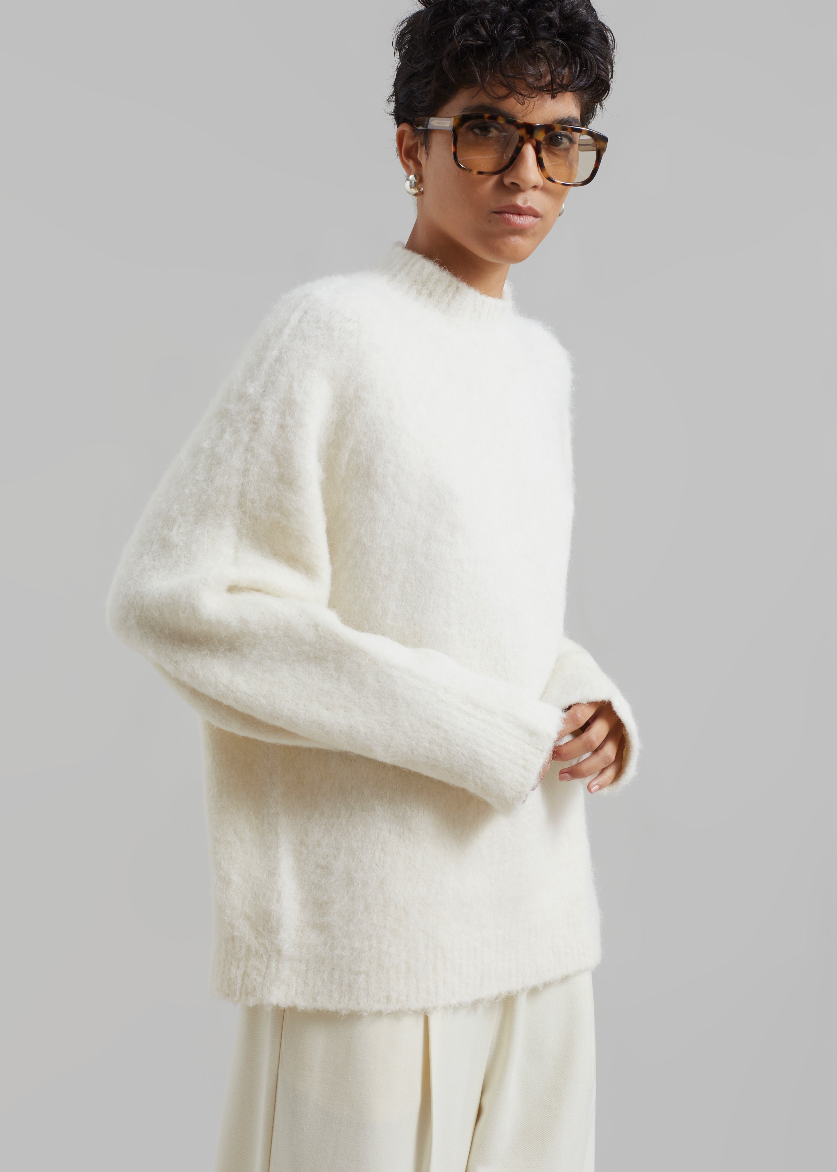 Róhe Alpaca Wool Blend Sweater - Off White - 1