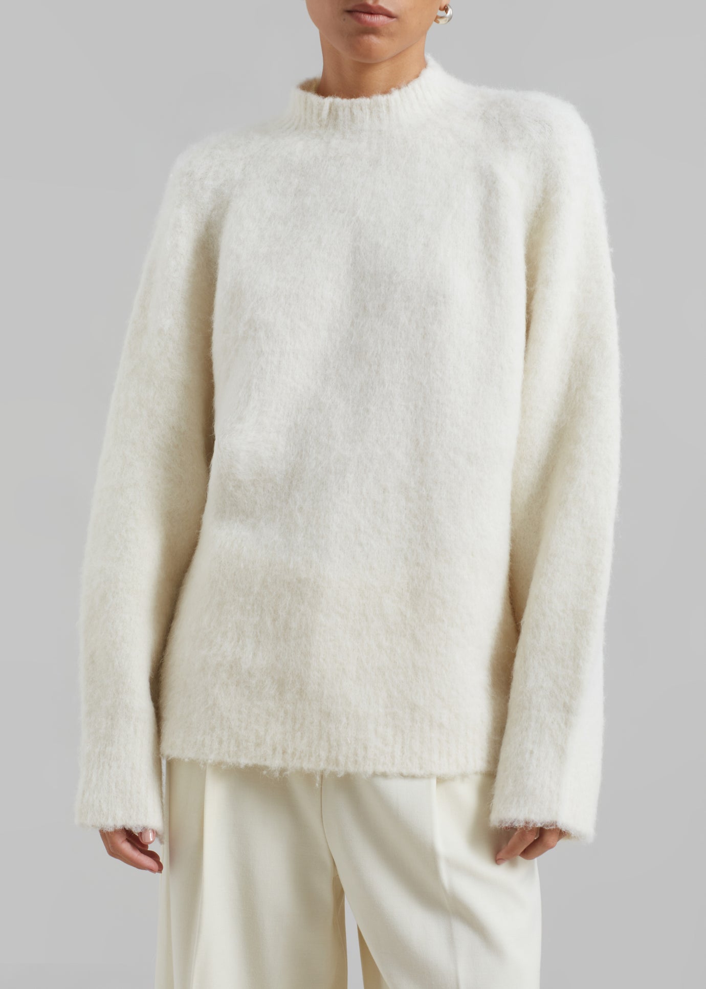 Róhe Alpaca Wool Blend Sweater - Off White - 1