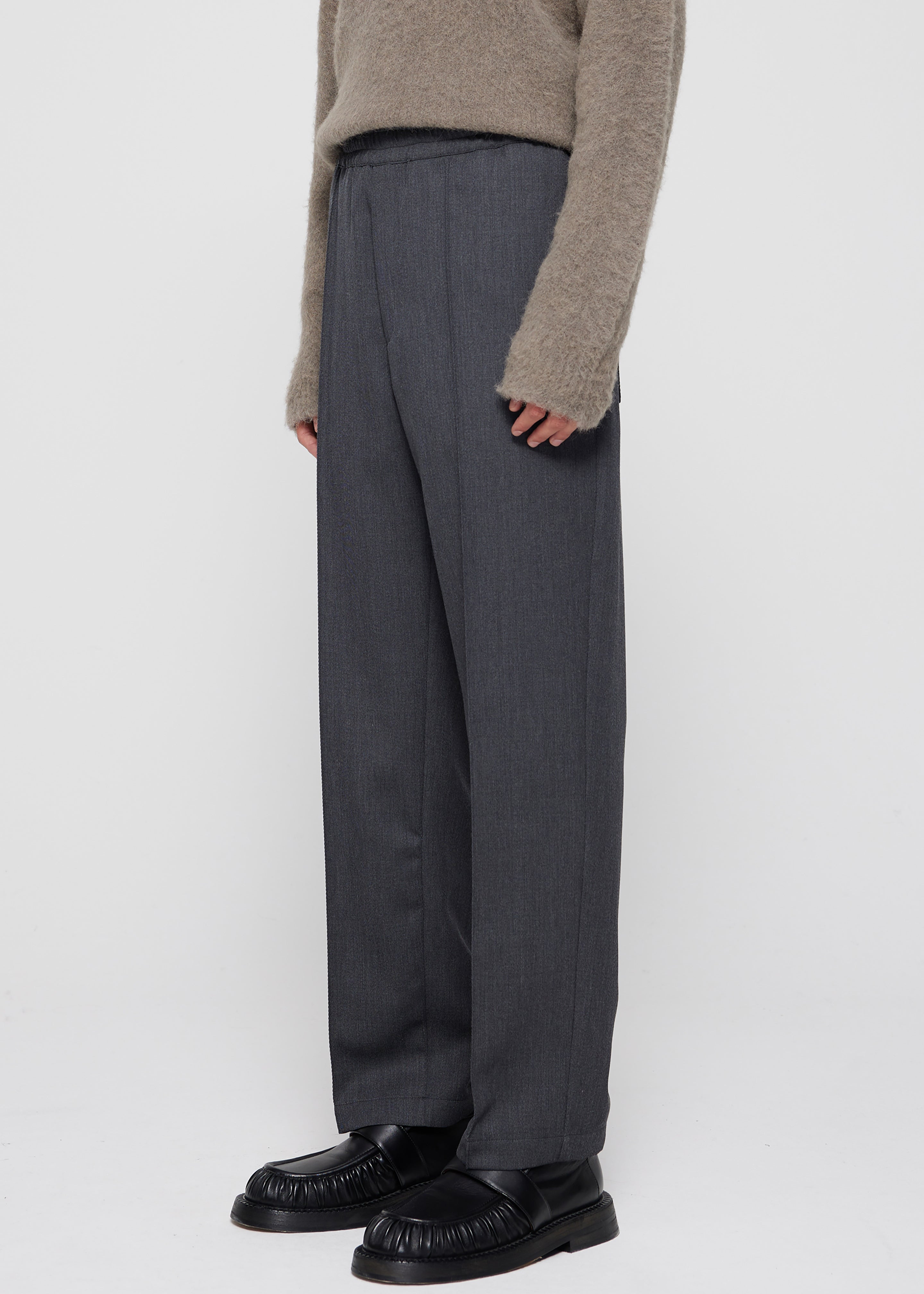 Róhe Tailored Wool Trousers - Grey Melange - 4