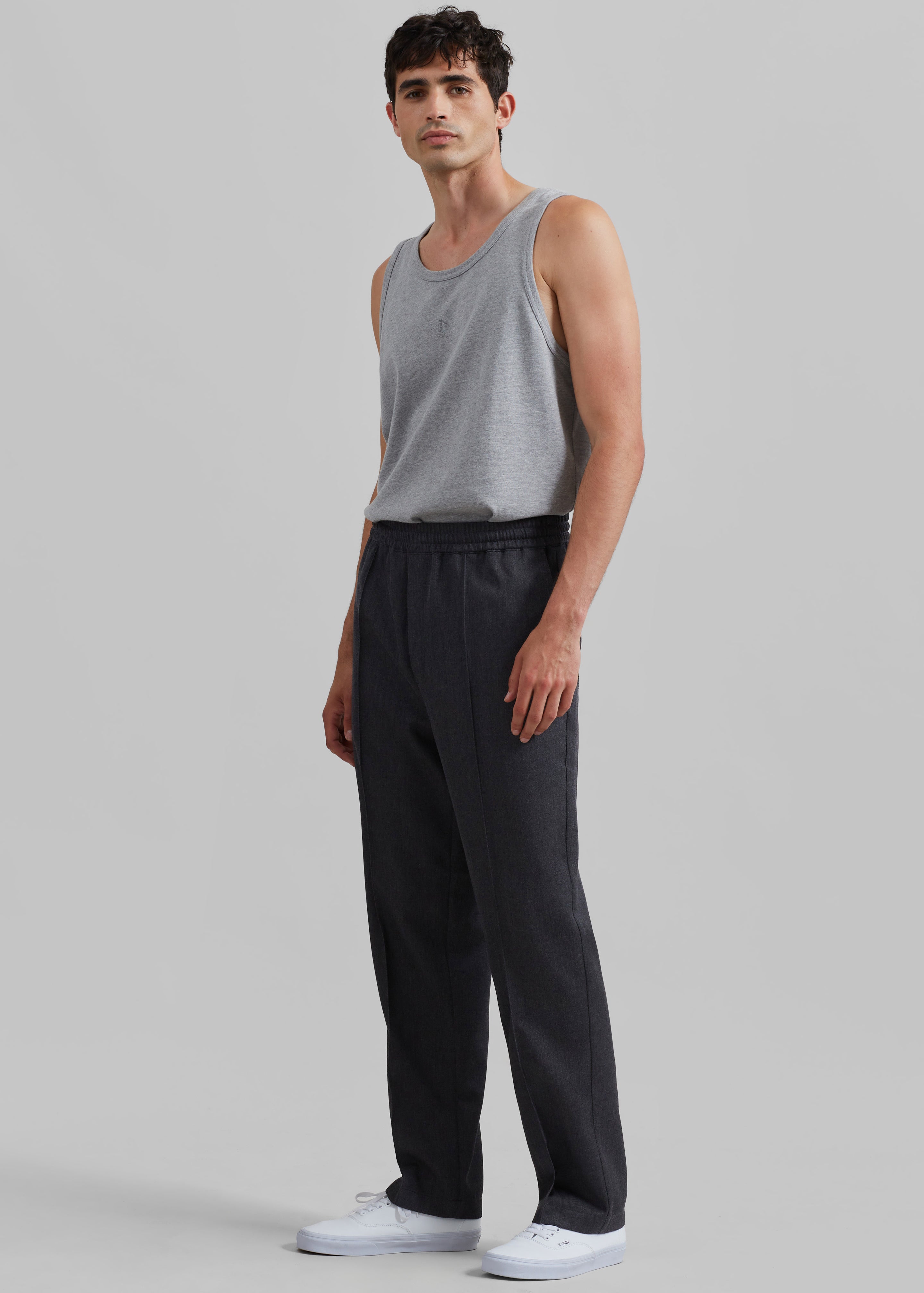 Róhe Tailored Wool Trousers - Grey Melange - 7