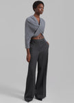 Róhe Wide Leg Trousers - Grey Melange