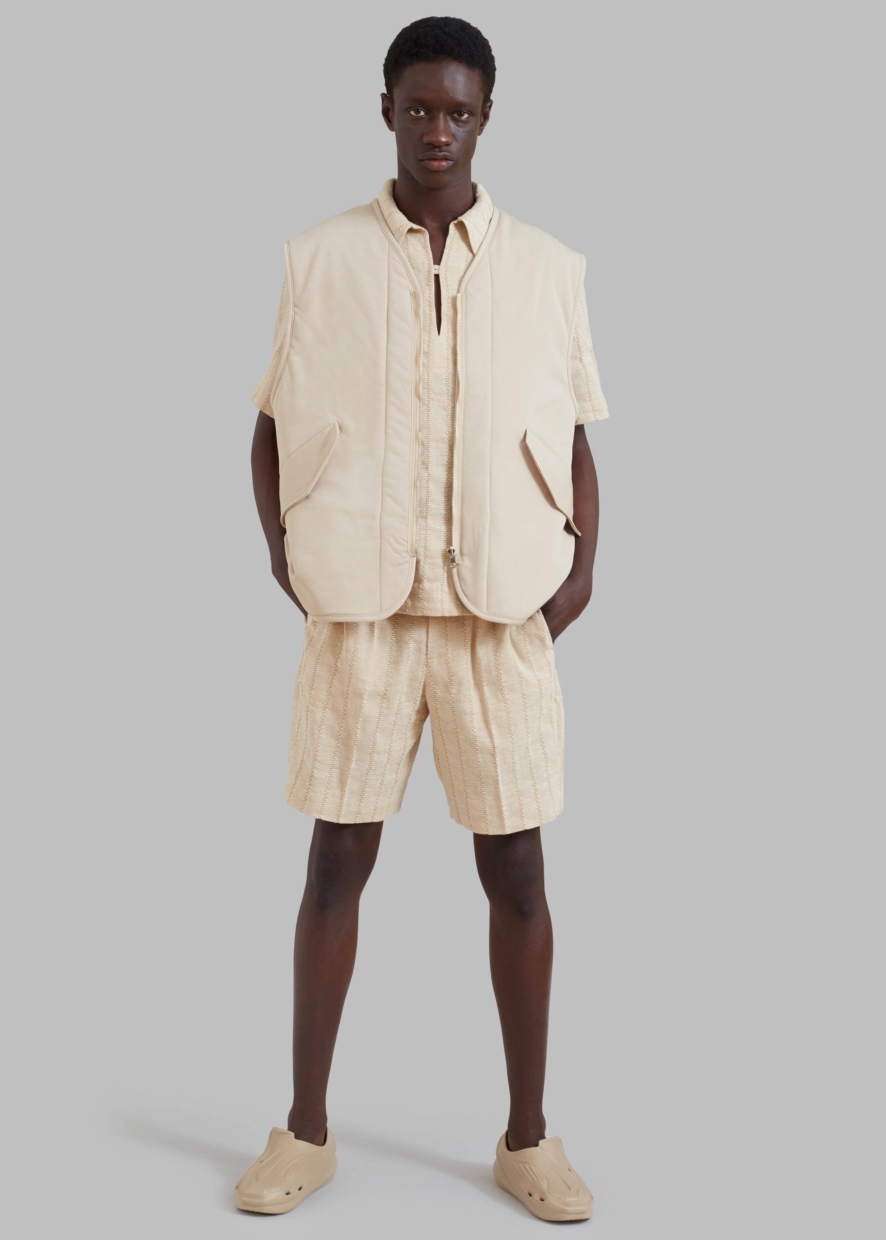 Róhe Resort Linen Shorts - Straw - 8