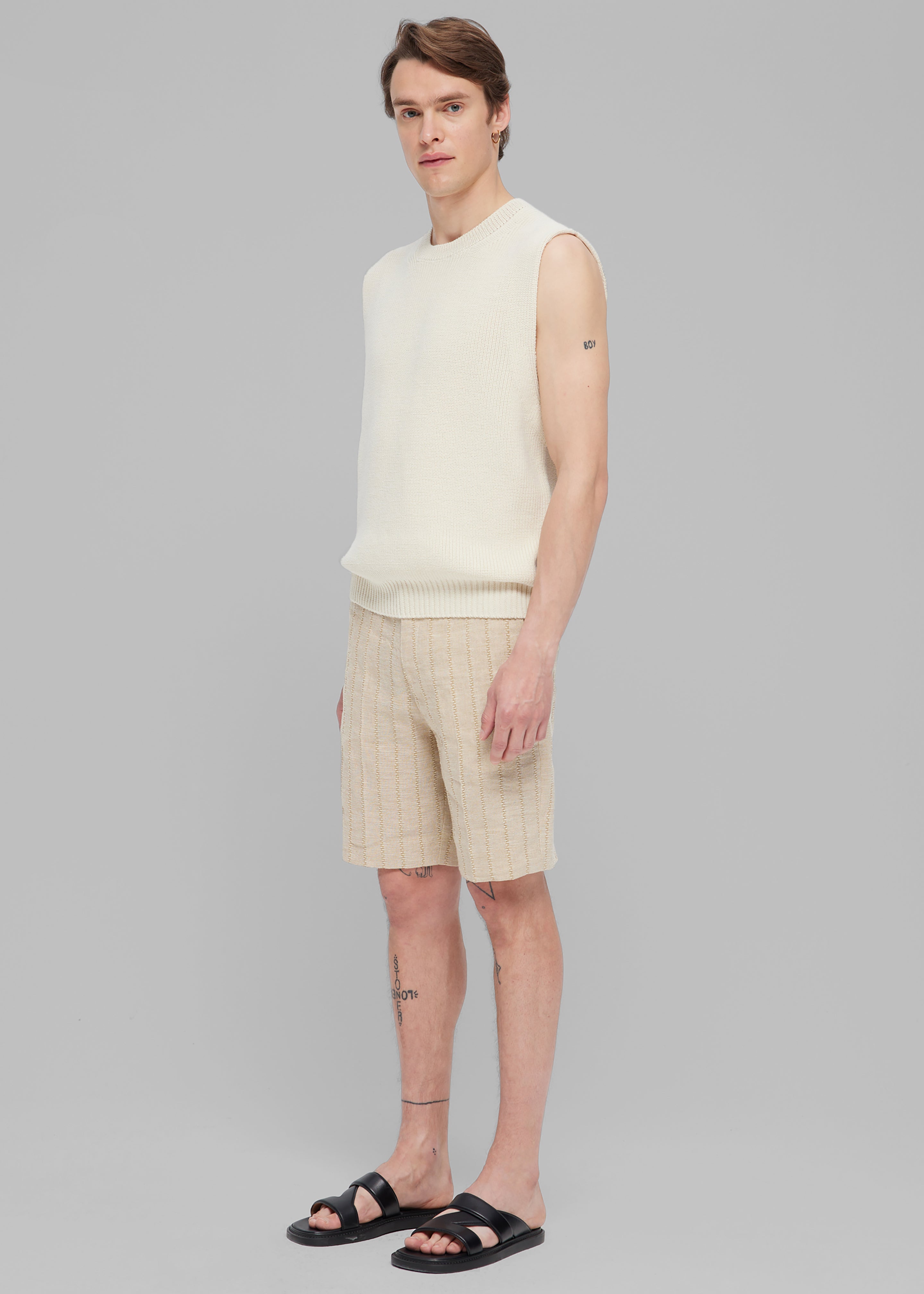 Róhe Resort Linen Shorts - Straw - 6