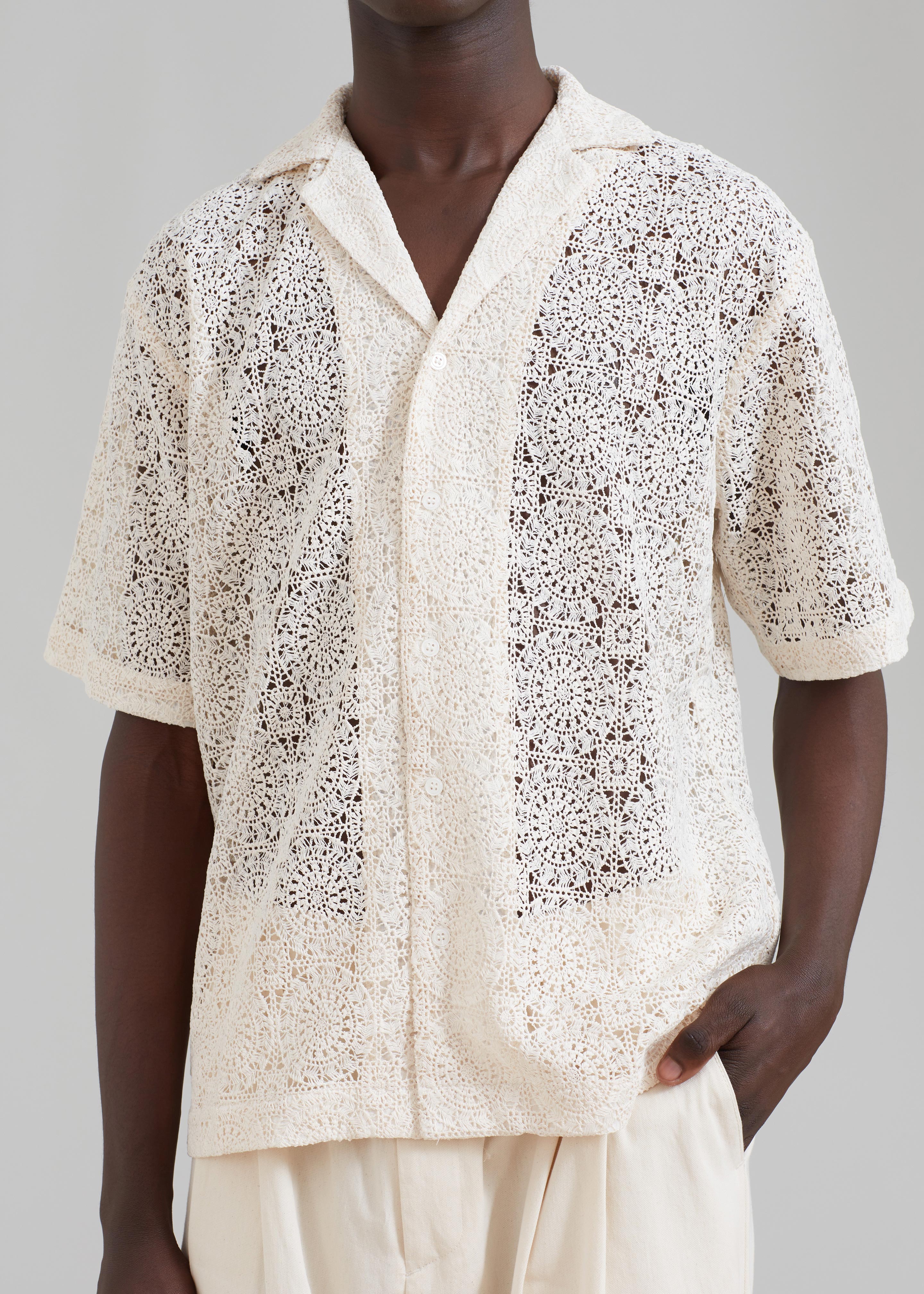 Róhe Resort Crochet Shirt - Ivory - 4