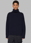 Róhe Turtleneck Seam-Detail Sweater - Navy