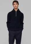 Róhe Zipped Collar Jumper - Navy