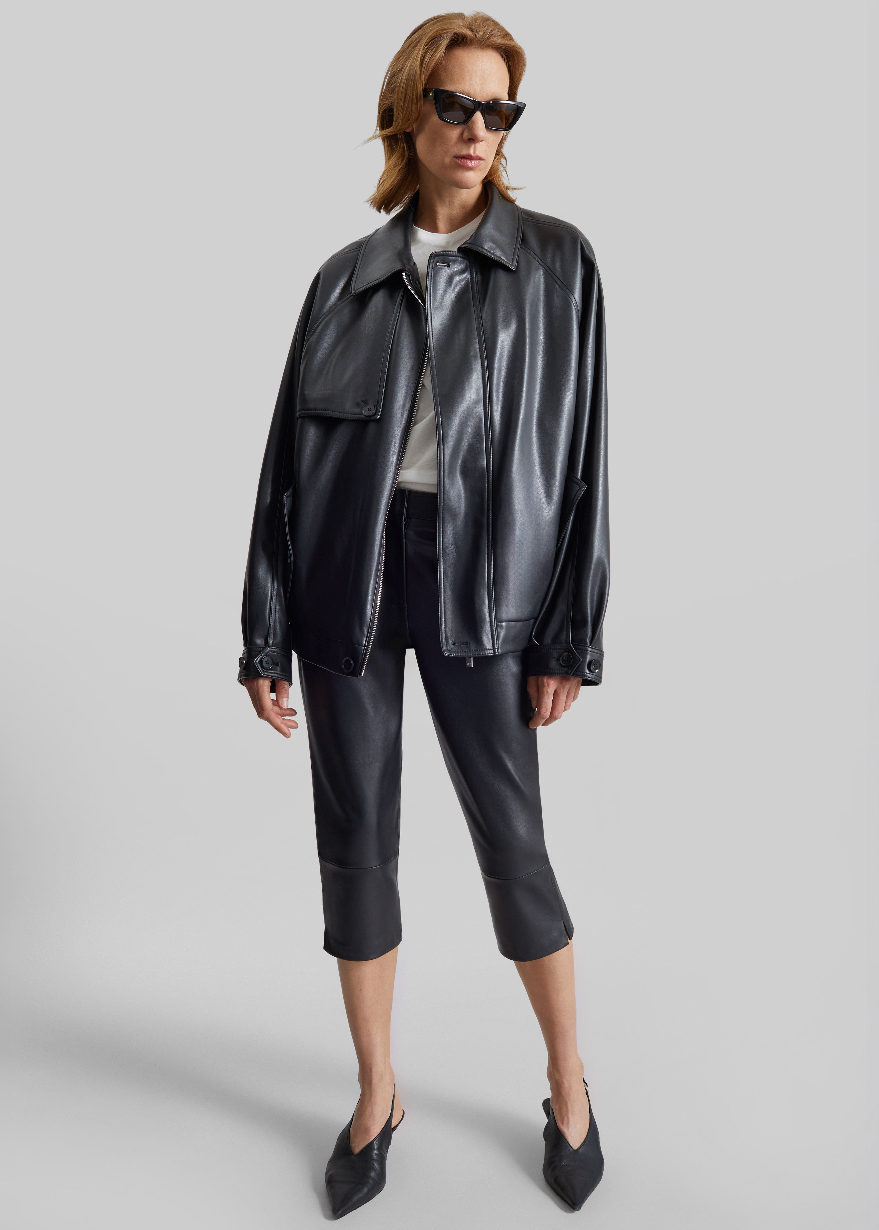 Roisin Faux Leather Jacket - Black - 1