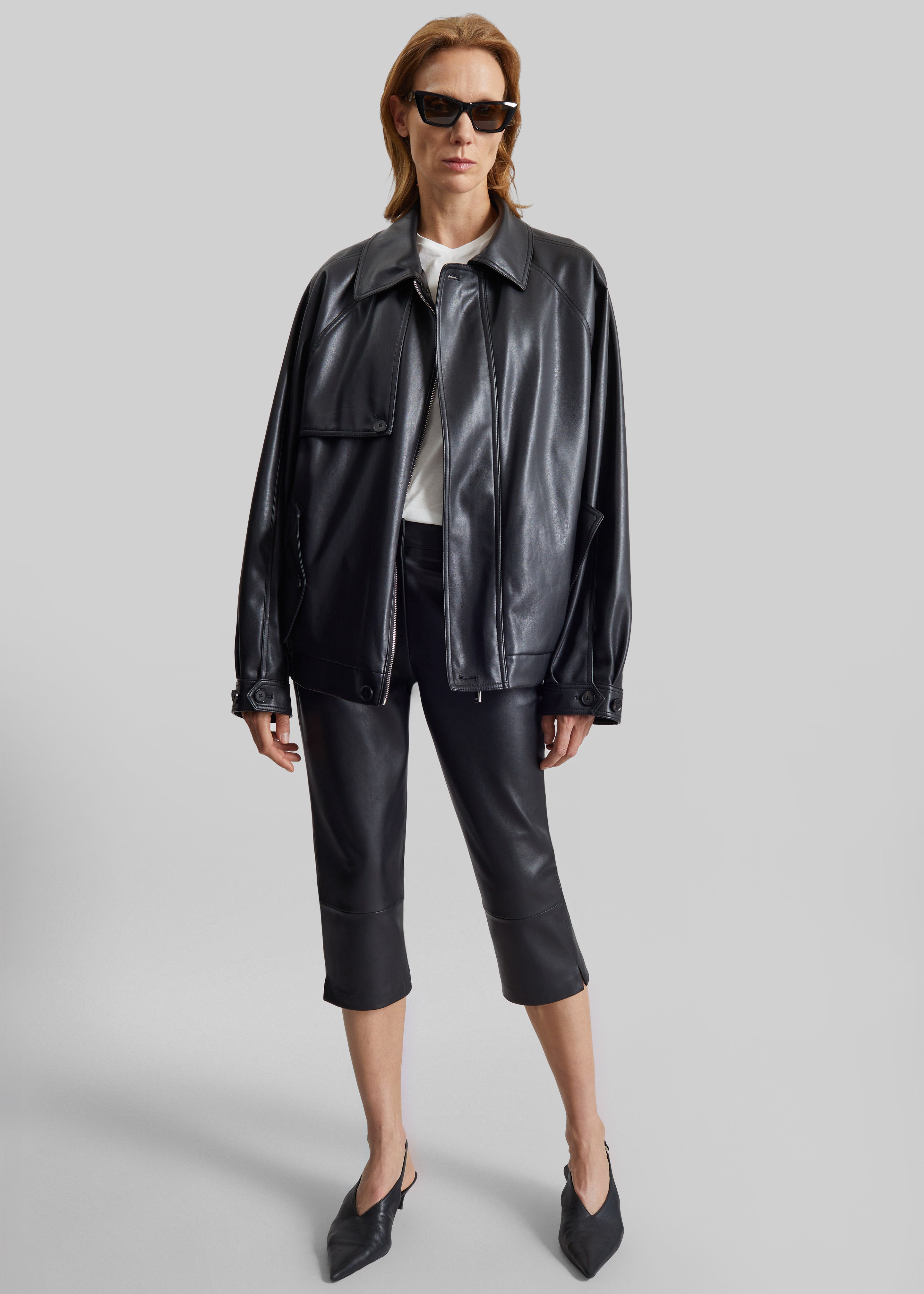 Roisin Faux Leather Jacket - Black - 11