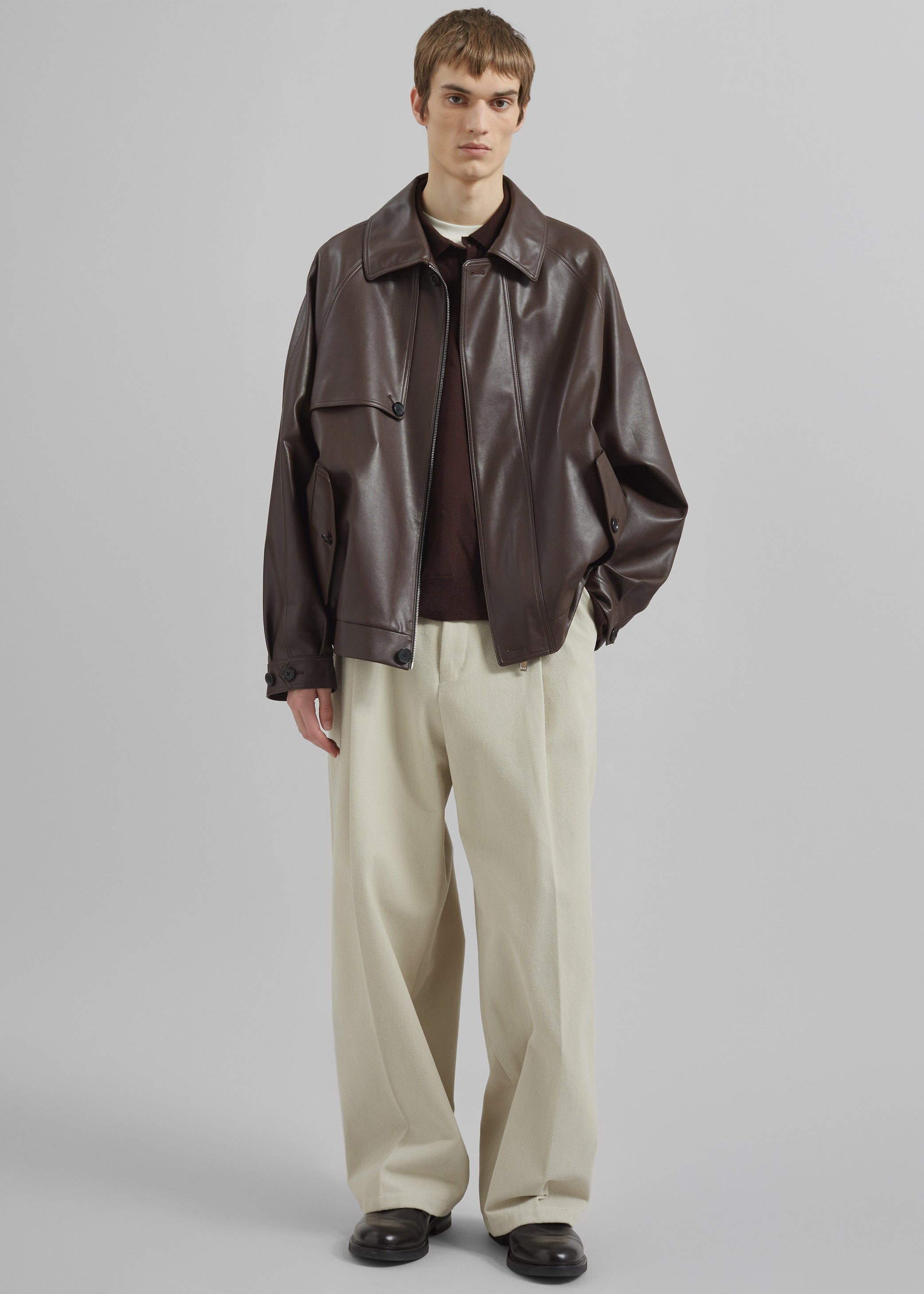 Shop the look image for Roisin Faux Leather Jacket - Brown