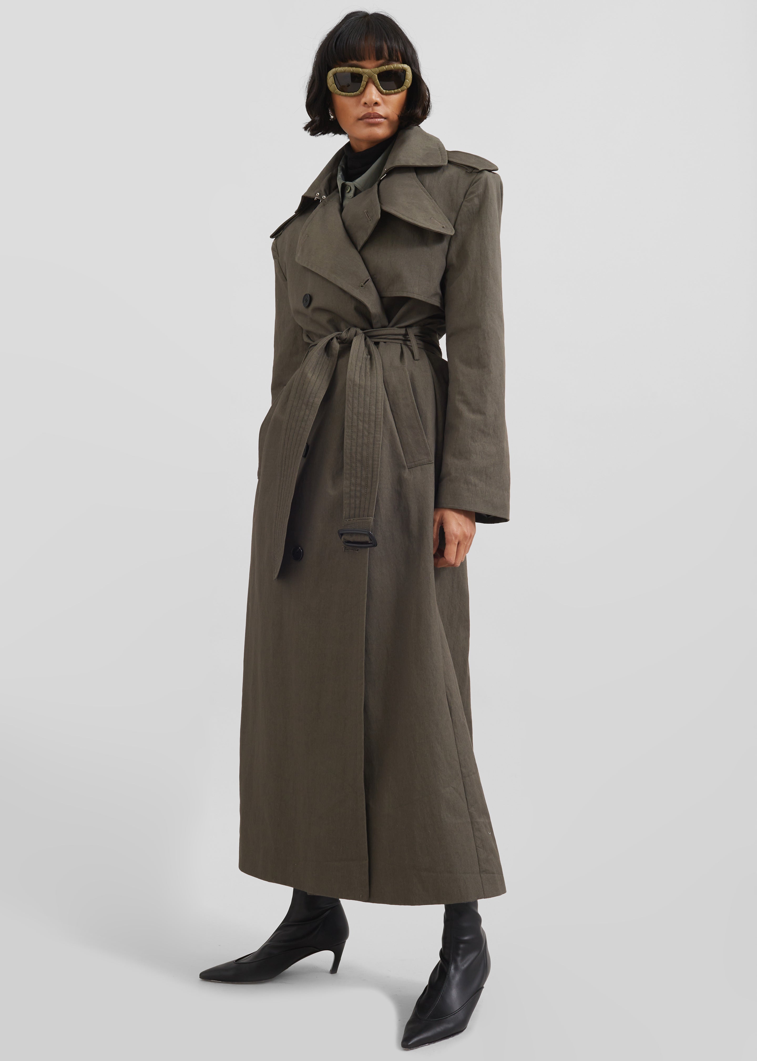 Rolen Trench Coat - Dark Olive - 10