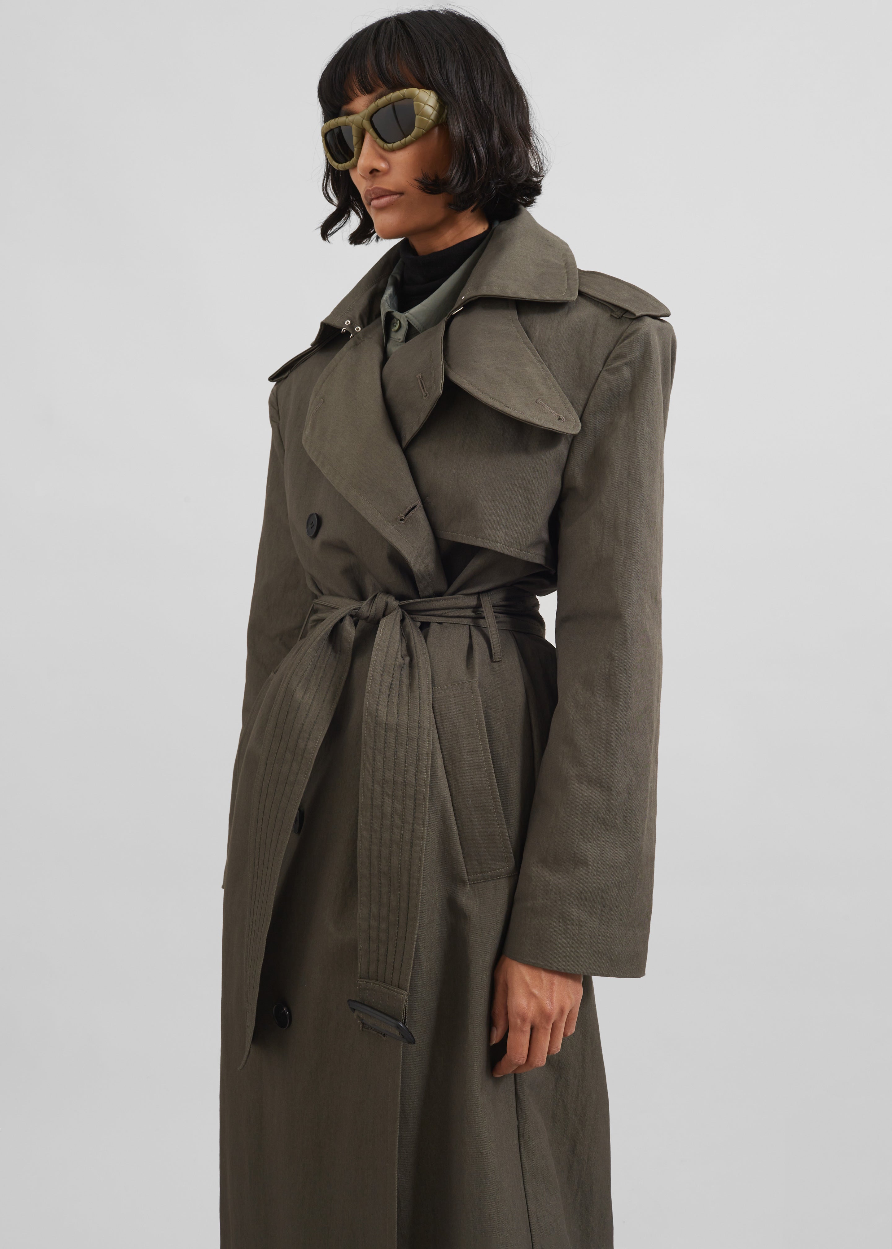 Rolen Trench Coat - Dark Olive - 11