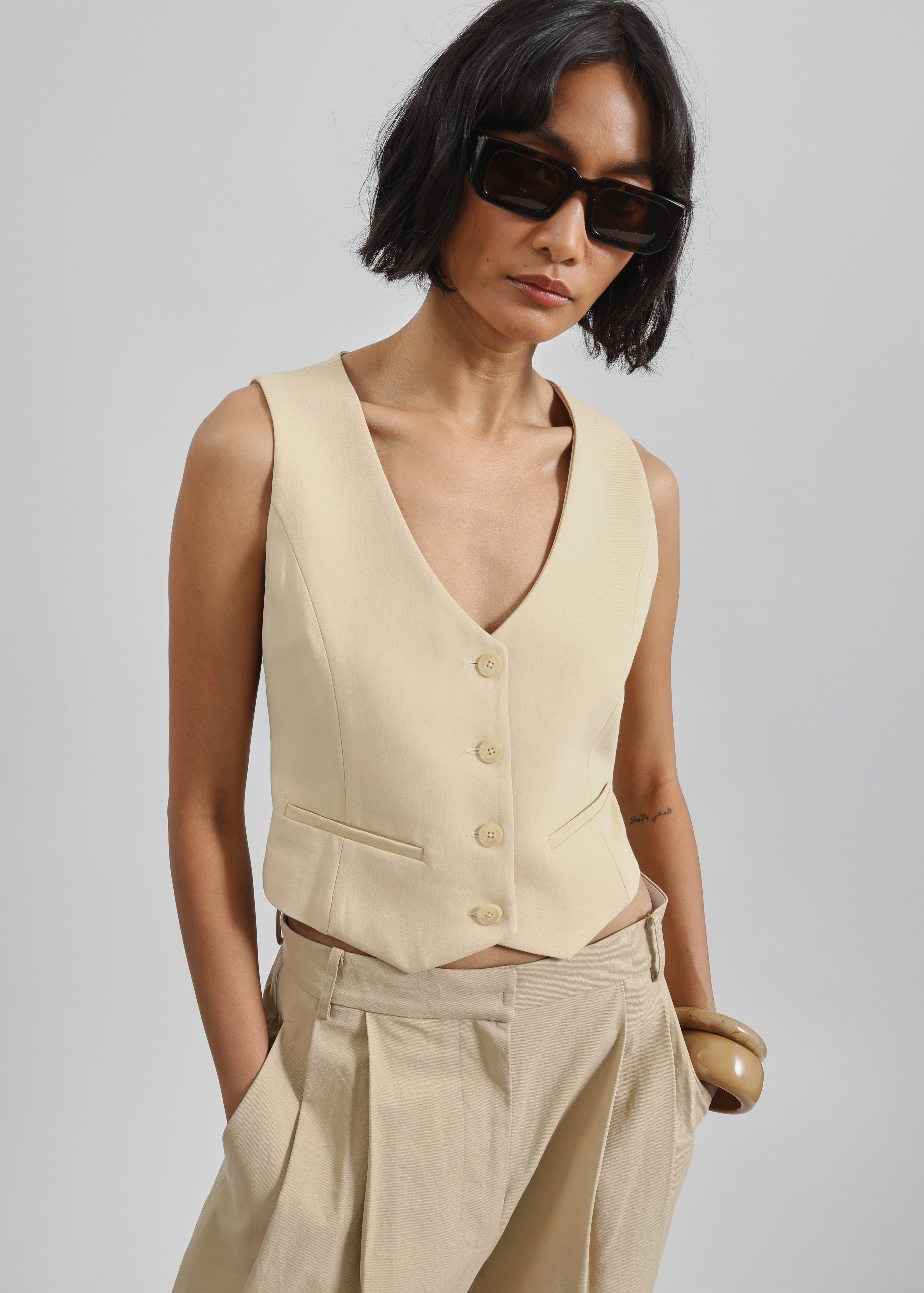Roma Vest - Beige - 6
