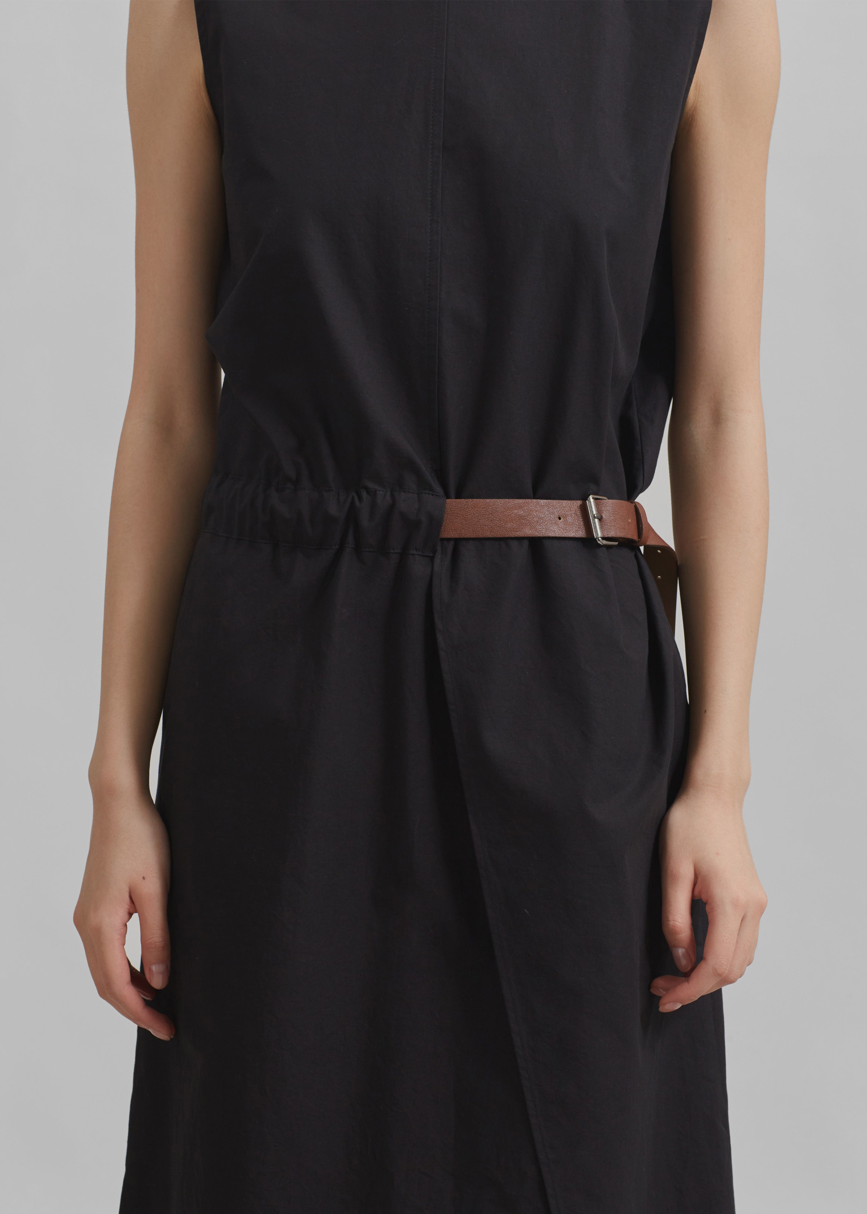 Romy Belted Midi Dress - Black - 3