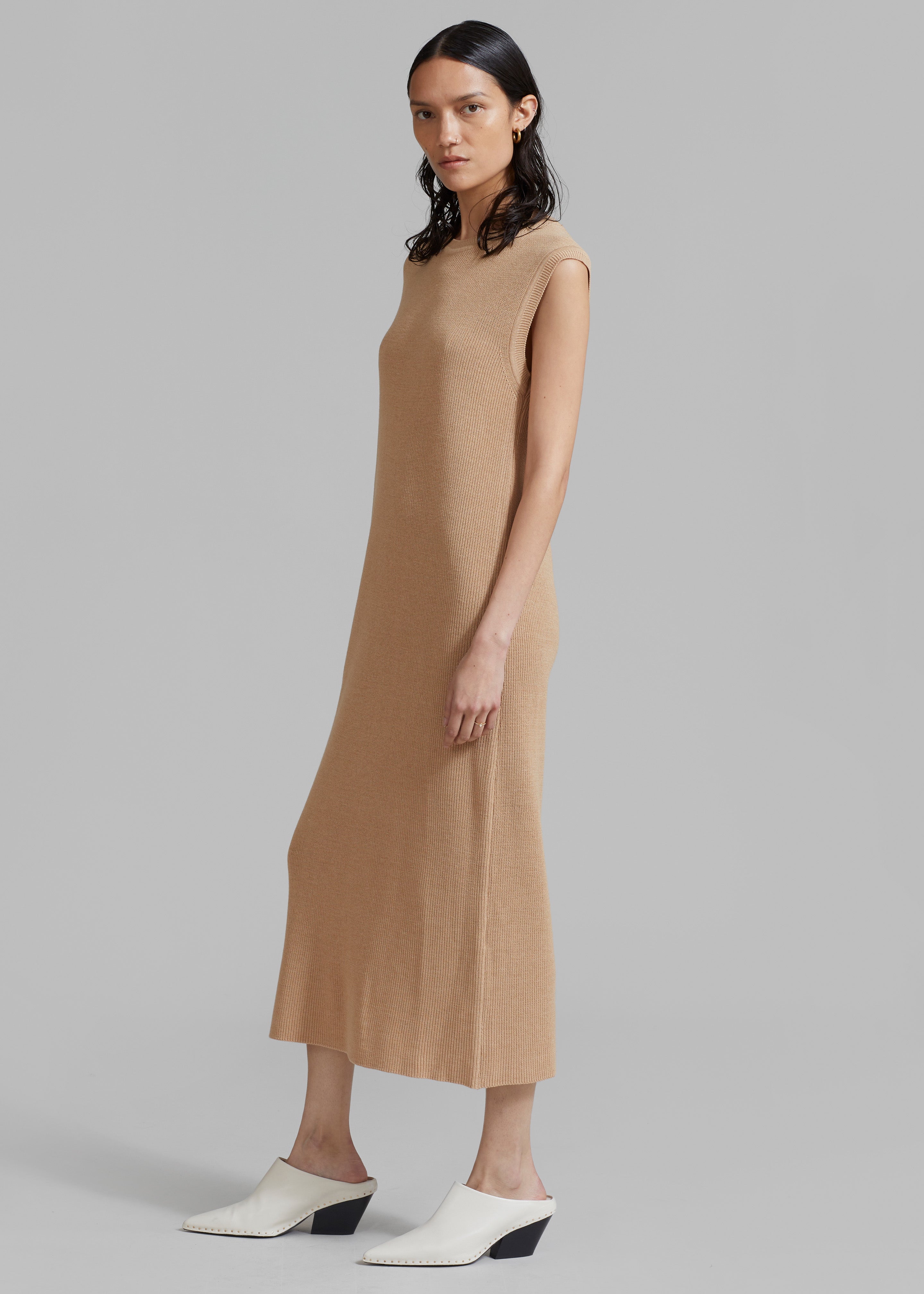 Rosie Knit Dress - Camel - 1