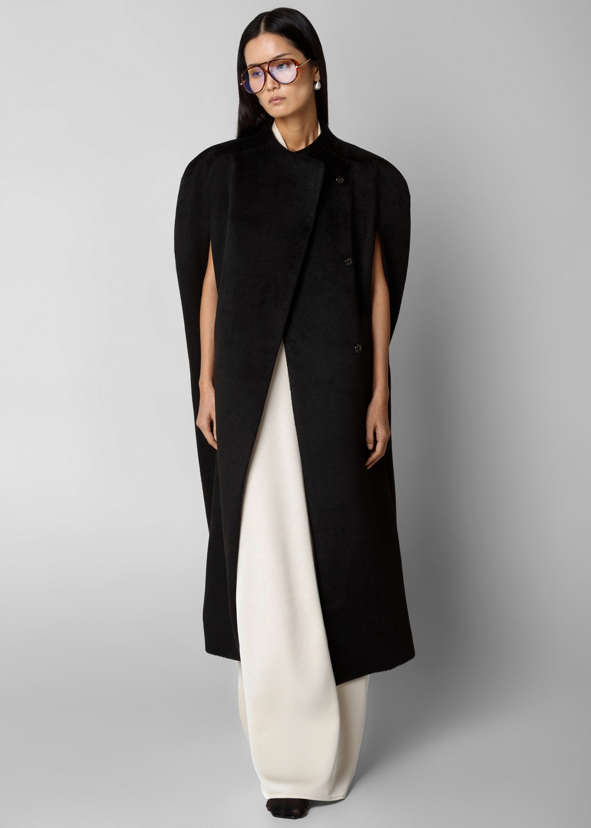 Roslev Cape Coat - Black - 4