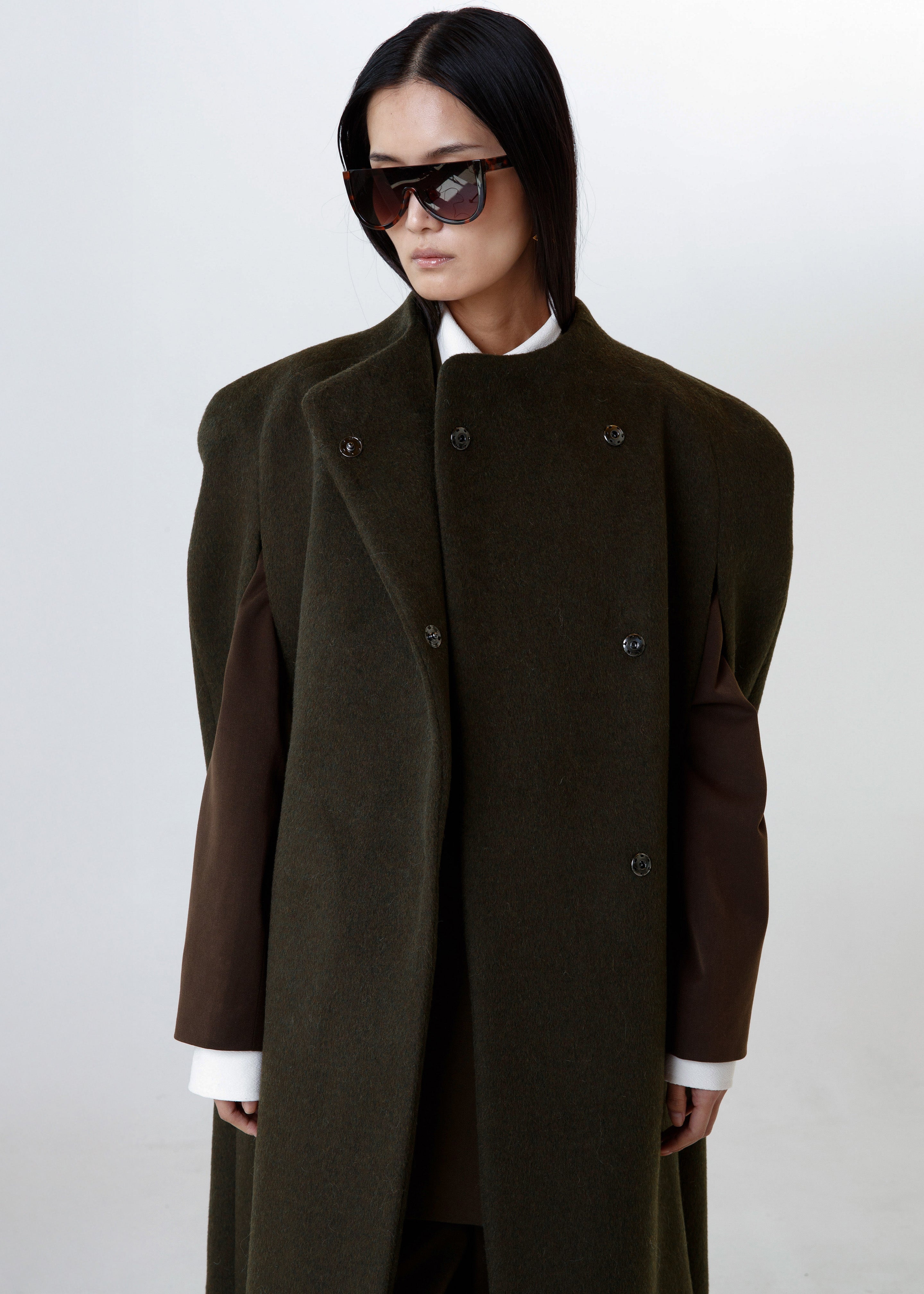 Roslev Cape Coat - Olive – The Frankie Shop